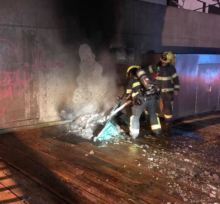 Capital City Fire/Rescue responded to a small fire outside the Downtown Public Library Early Thursday morning. (Courtesy Photo / Capital City Fire/Rescue)
