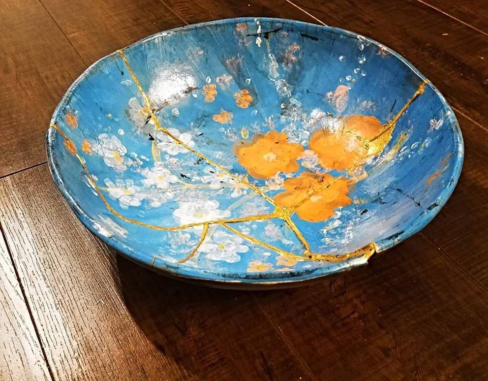 This piece uses Kintsug, which is the Japanese method of repairing broken pottery with lacquer mixed with powdered gold.We are all flawed. These flaws, these imperfections, allow us the opportunity to grow, to learn, to keep striving for better. (Courtesy Photo / Ruthann Hurwitz, Wikimedia)