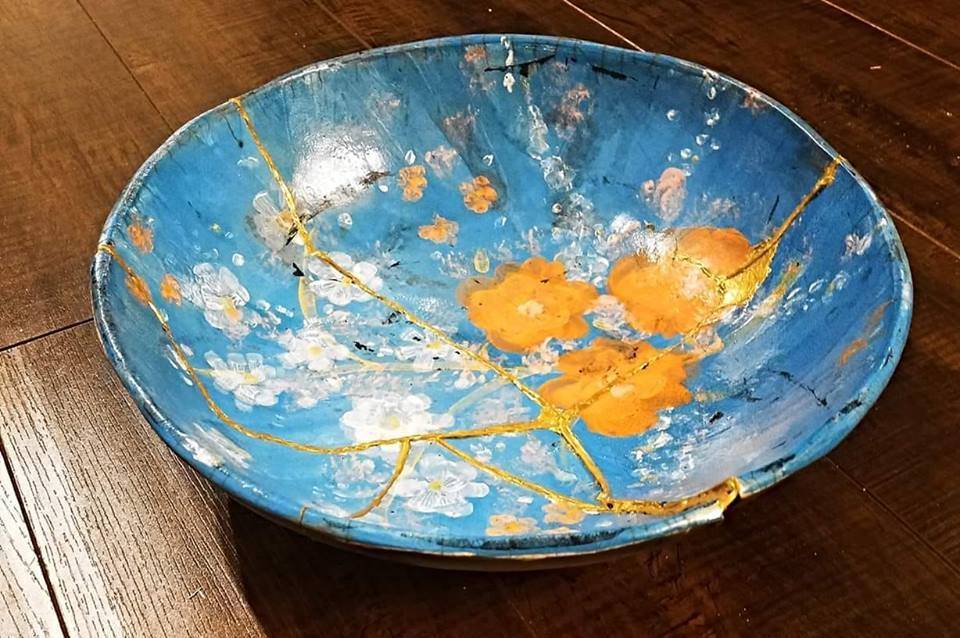 This piece uses Kintsug, which is the Japanese method of repairing broken pottery with lacquer mixed with powdered gold.We are all flawed. These flaws, these imperfections, allow us the opportunity to grow, to learn, to keep striving for better. (Courtesy Photo / Ruthann Hurwitz, Wikimedia)