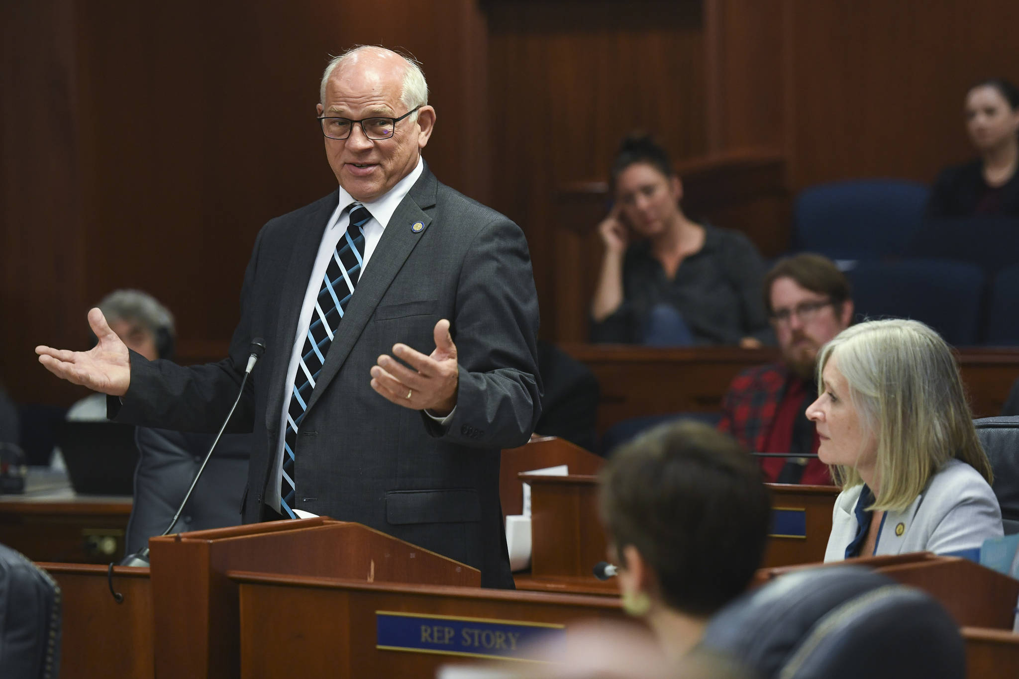 Sen. John Coghill, R-North Pole, seen in this July 2019 photo, intends to seek a recount in his Republican primary race, which certified results show he narrowly lost. (Michael Penn / Juneau Empire File)