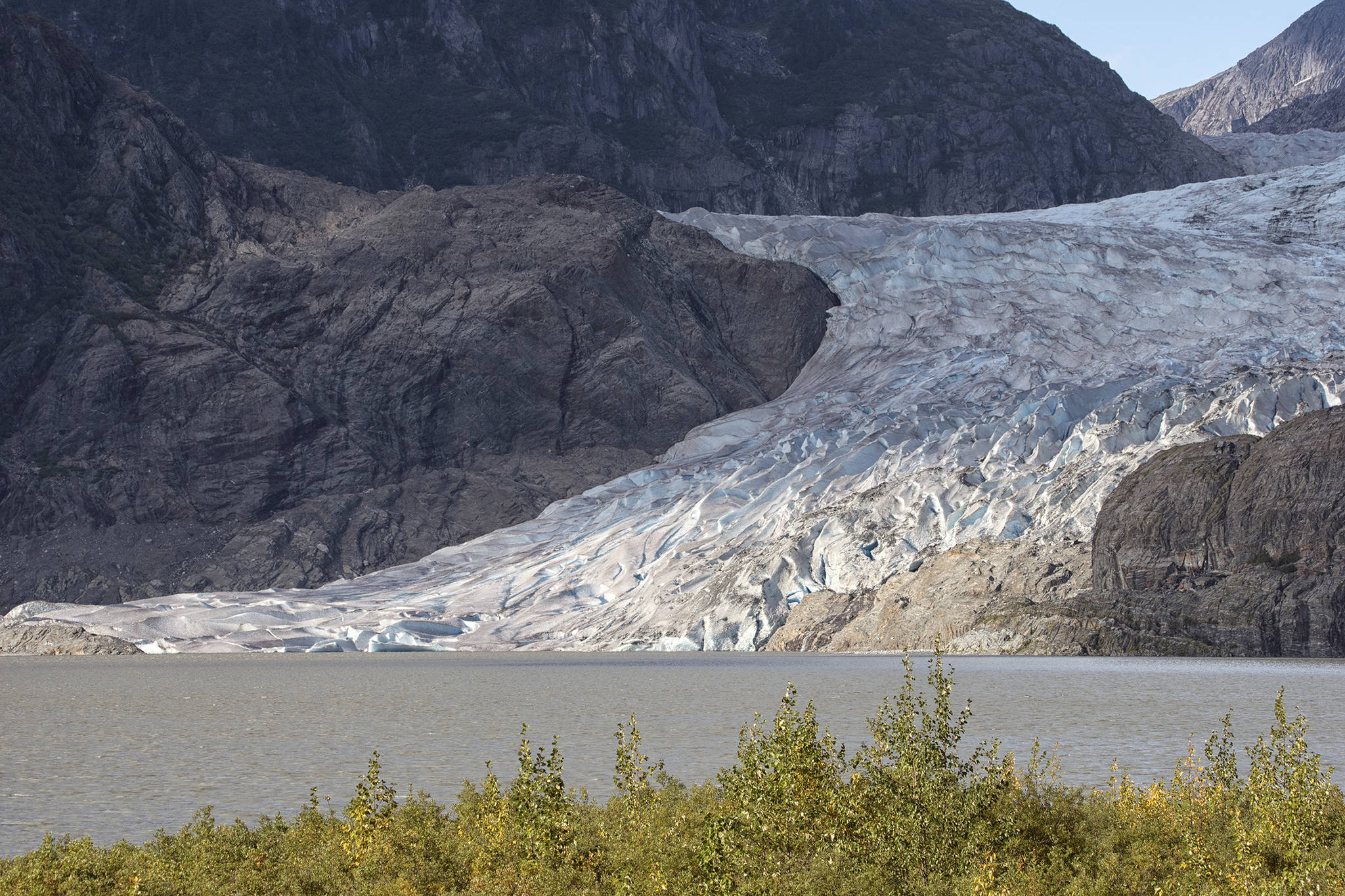 The new face of the Mendenhall Glacier 2020 is seen on Sept. 10. (Courtesy Photo / Kenneth Gill, gillfoto)