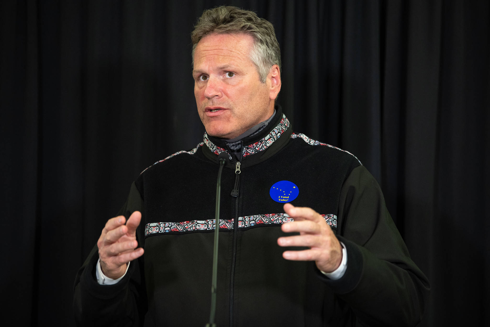 Gov. Mike Dunlevy speaks at a news conference on Aug. 18, 2020. (Courtesy Photo / Office of Gov. Mike Dunleavy)