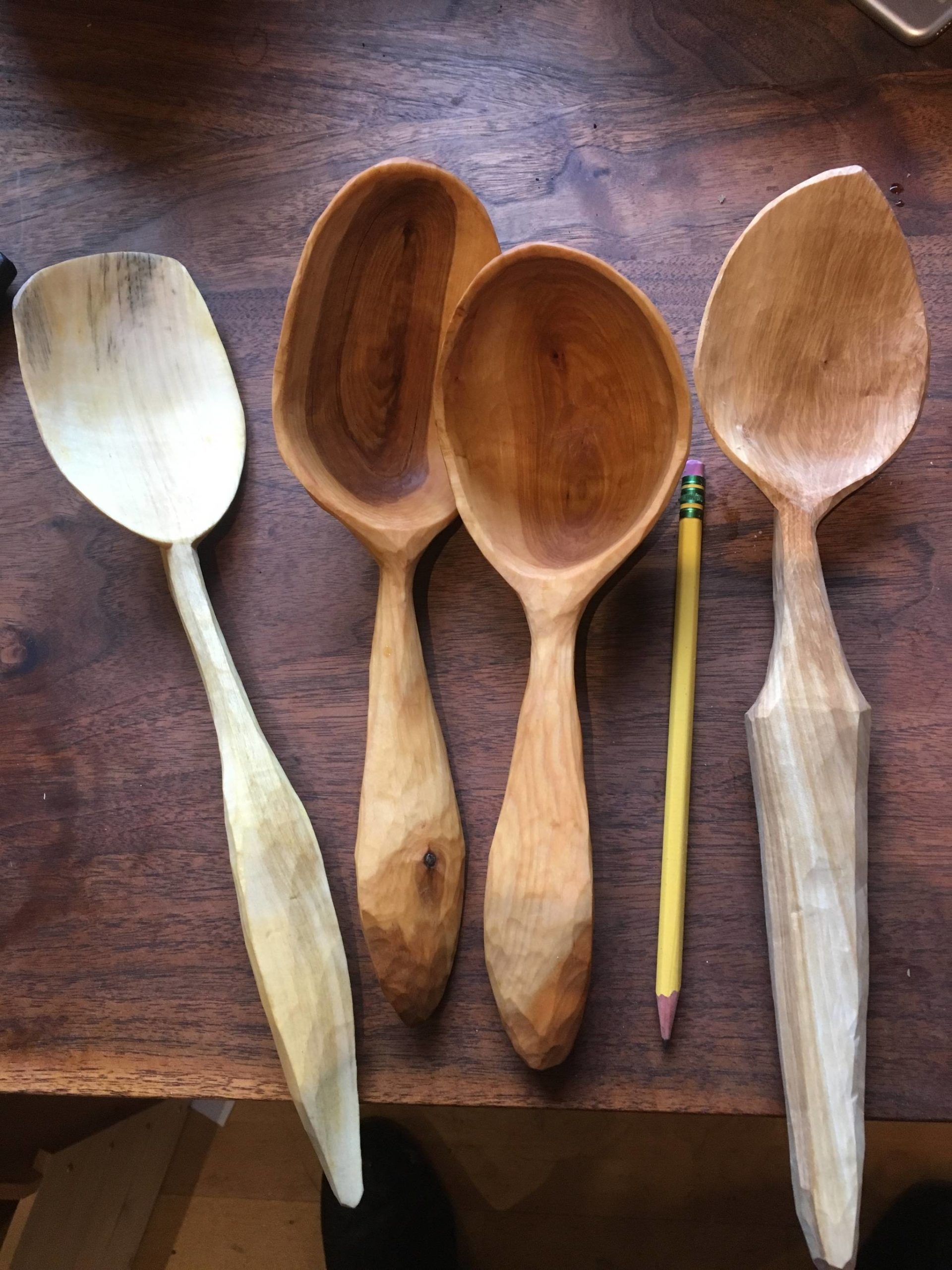 Henry Webb is a woodworker and furniture maker who enjoys using hand tools. He uses mostly green local hardwood to make spoons. His work will be displayed at Coppa for First Friday. (Courtesy Photo / Coppa)