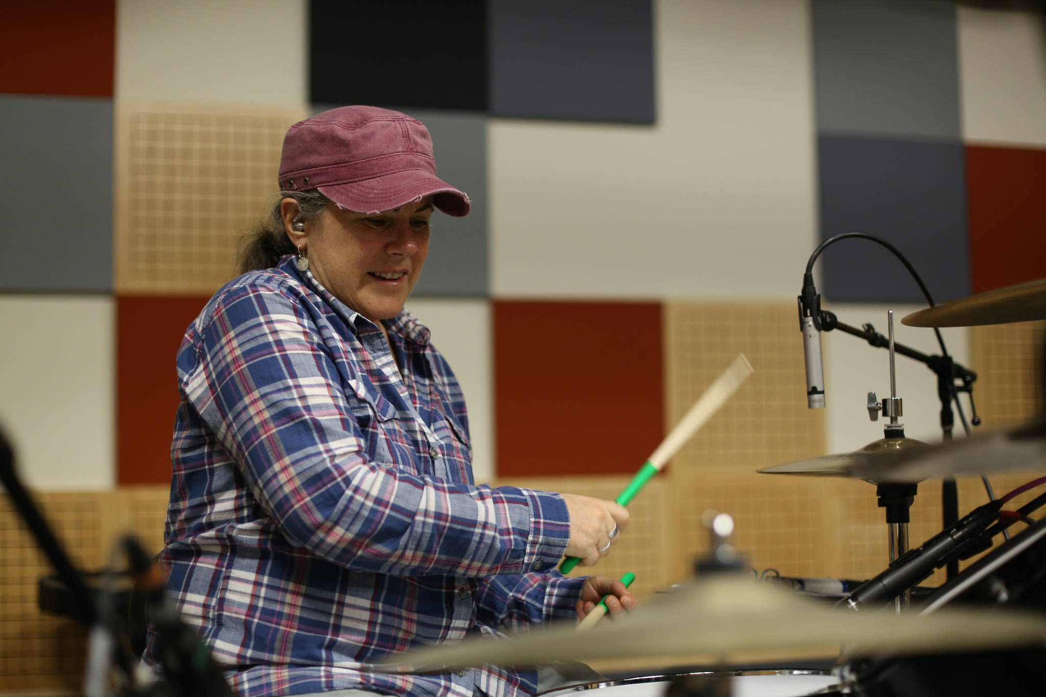Kelly Henriksen, one of the musicians who made up the Guttersnipes for Marian Call’s new “Swears” EP drums during the recording of the EP. (Courtesy Photo / Annie Bartholomew)