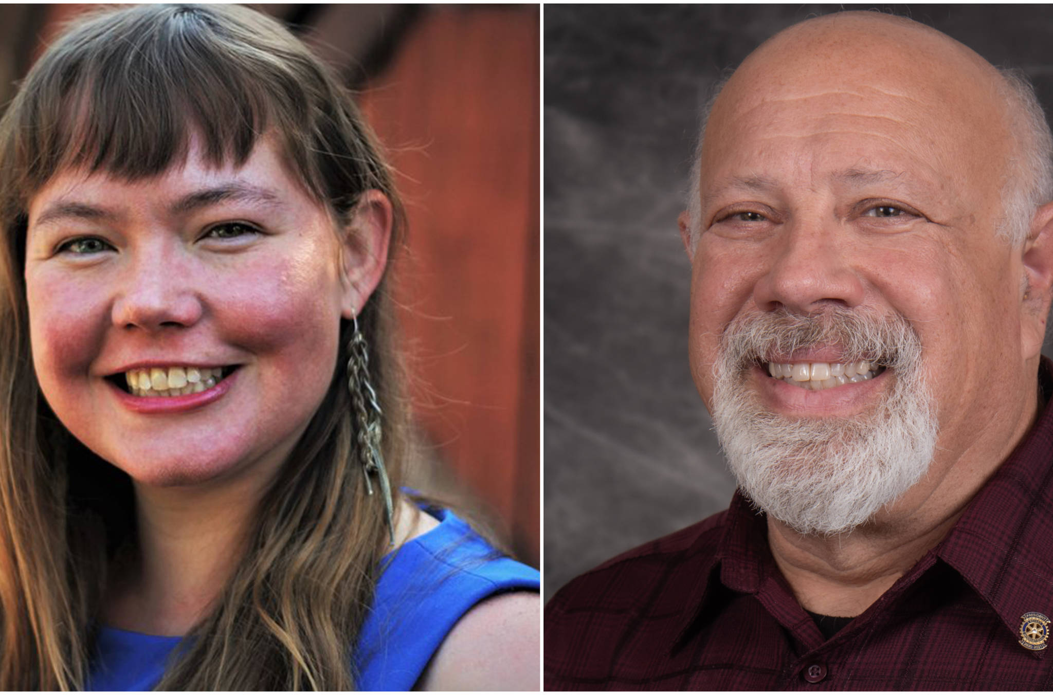 Incumbent Alicia Hughes-Skandijs, left, and Kenny Solomon-Gross will vie for a three-year term in Juneau’s District 1 during the upcoming municipal elections. (Courtesy Photos)
