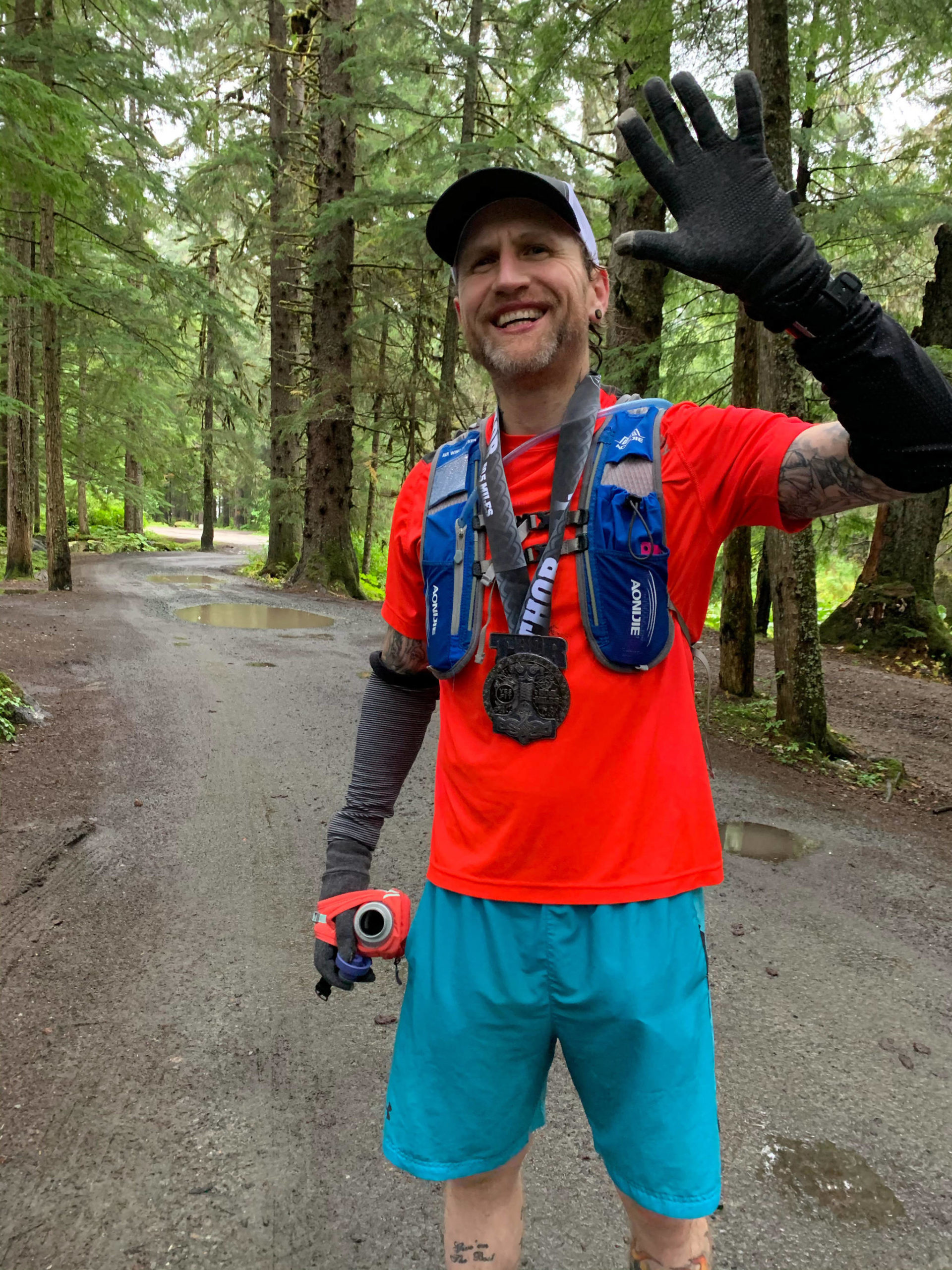 Brian Murphy, an Alaska Brewing employee, ran 50 miles to raise money for Juneau Mountain Rescue, a wilderness-rescue nonprofit on Aug. 30, raising $3,250. (Courtesy Photo / Andy Kline)