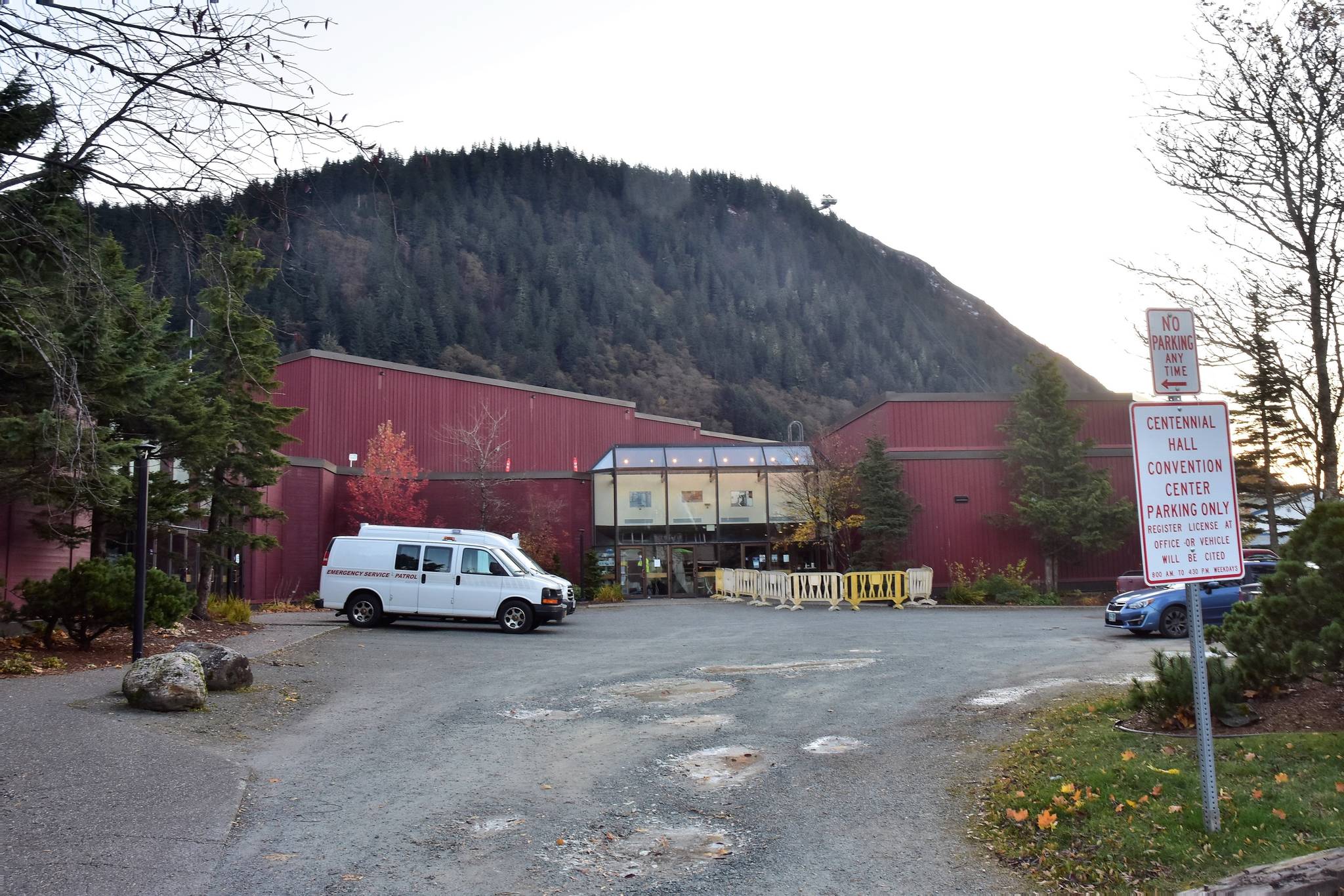 The City and Borough of Juneau converted Centennial Hall into a quarantine facility for unsheltered people whove tested positive for COVID-19 and cant isolate on their own. Wednesday, Oct. 21, 2020. (Peter Segall / Juneau Empire)