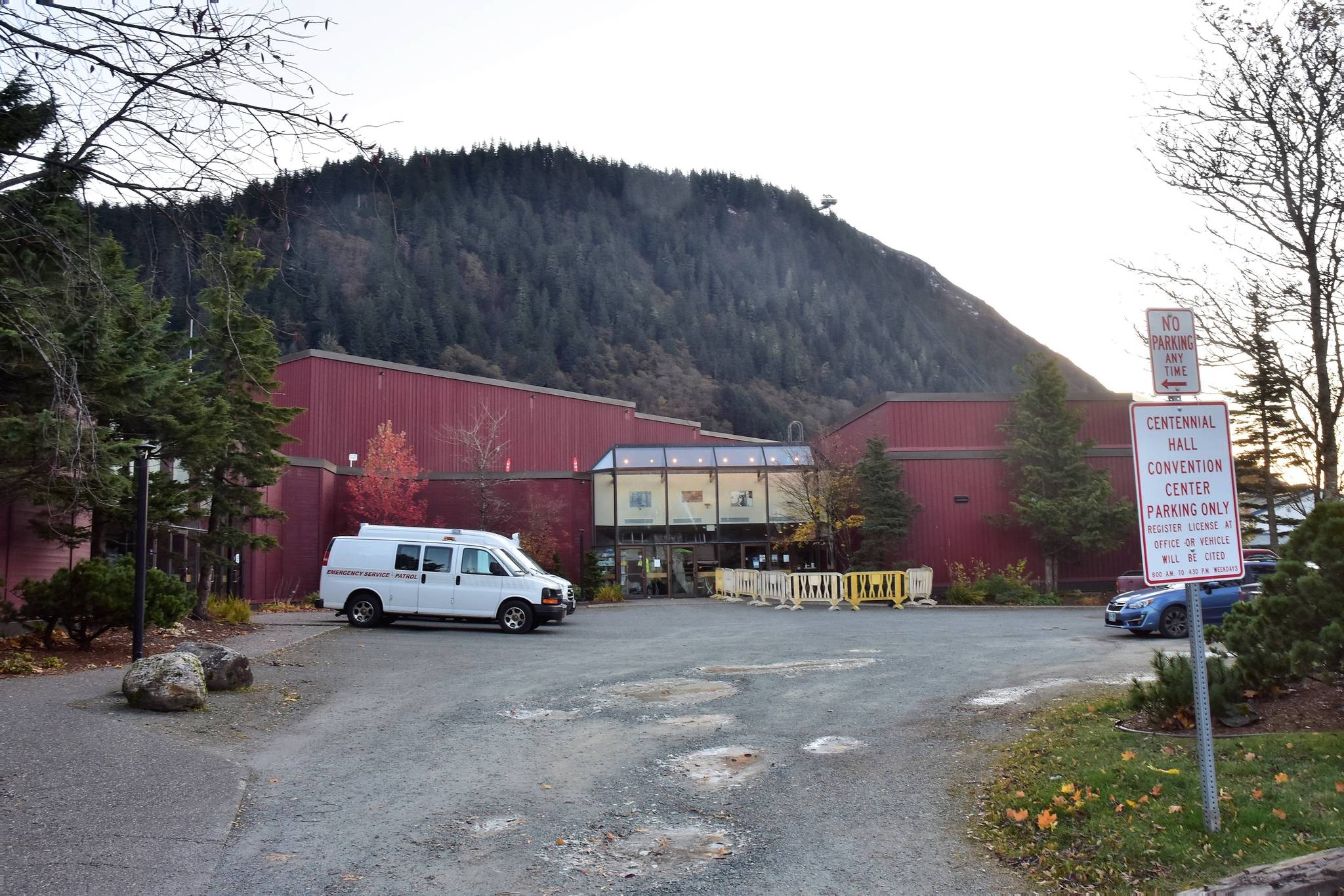 The City and Borough of Juneau converted Centennial Hall into a quarantine facility for unsheltered people who’ve tested positive for COVID-19 and can’t isolate on their own. Wednesday, Oct. 21, 2020. (Peter Segall / Juneau Empire)