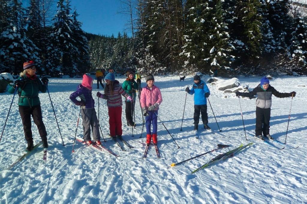 Members of the Juneau Ski Club take ski during a Sunday recreation day. (Courtesy photo / Frankie Pillifant)