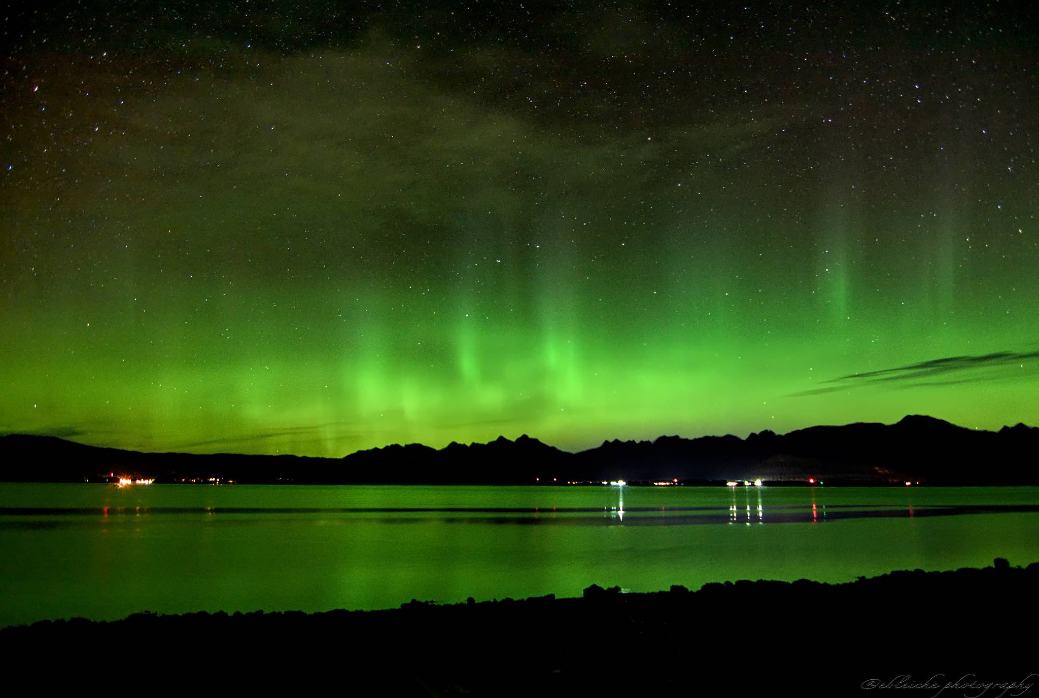 A view of the auroras from our most recent geomagnetic storm, shot from North Douglas on Friday, Oct. 23. (Courtesy Photo / Eric Bleicher)