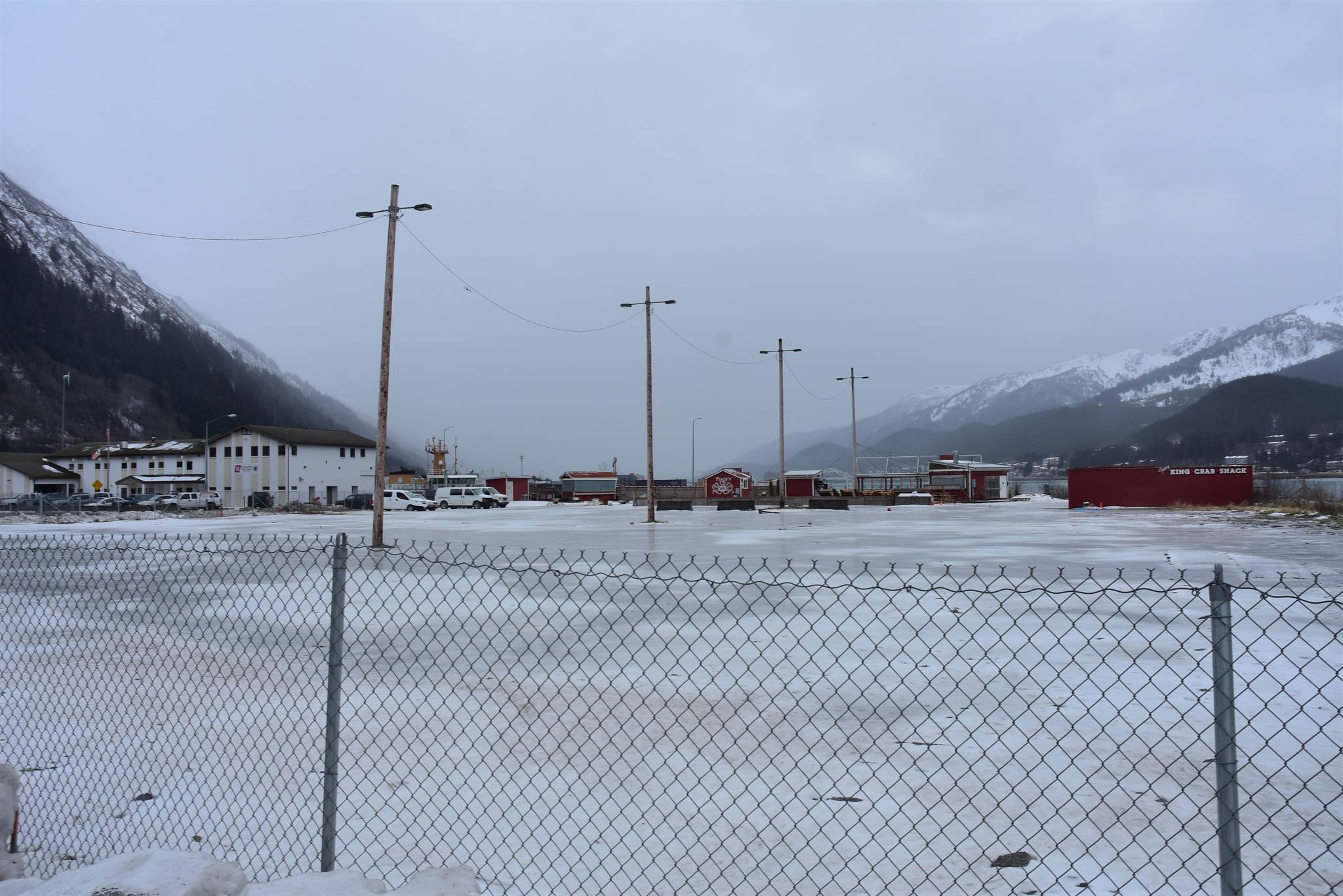Norwegian Cruise Line’s property on Egan Drive was empty on Wednesday, Nov. 18, 2020. The company intends to build a dock and transform the property into a community asset and is seeking community input. (Peter Segall / Juneau Empire)
