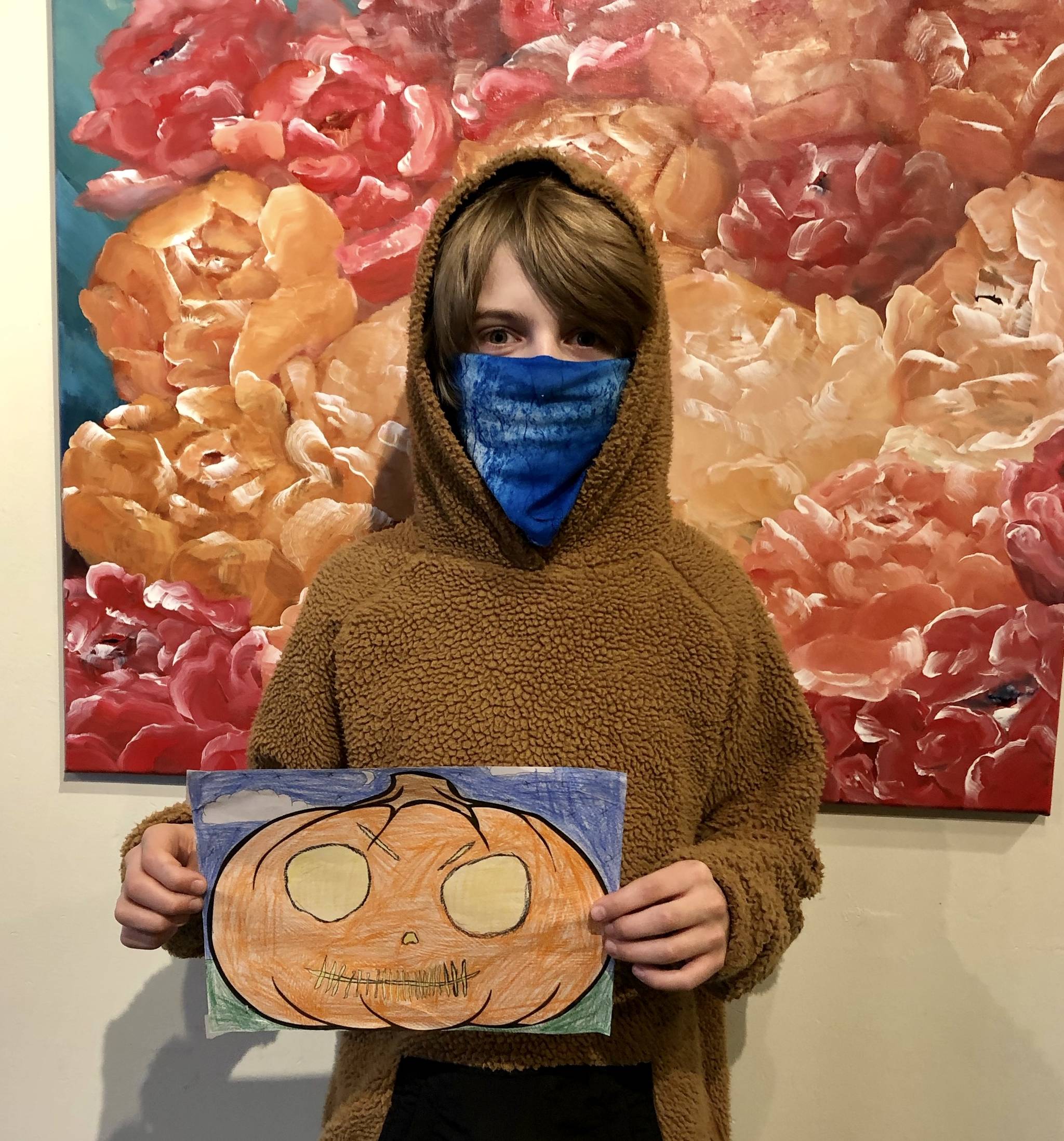 Dominic Hall, 12, won Coppa’s 2020 Halloween Coloring Contestthe contest with his colorful pumpkin entry. (Courtesy Photo)