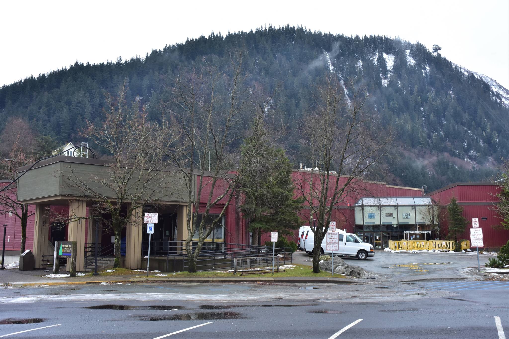 Centennial Hall, seen here on Tuesday, Nov. 24, is being used by the City and Borough of Juneau as an emergency facility during the coronavirus pandemic and will not host the annual Public Market which has taken place every weekend after Thanksgiving since 1983. (Peter Segall / Juneau Empire)