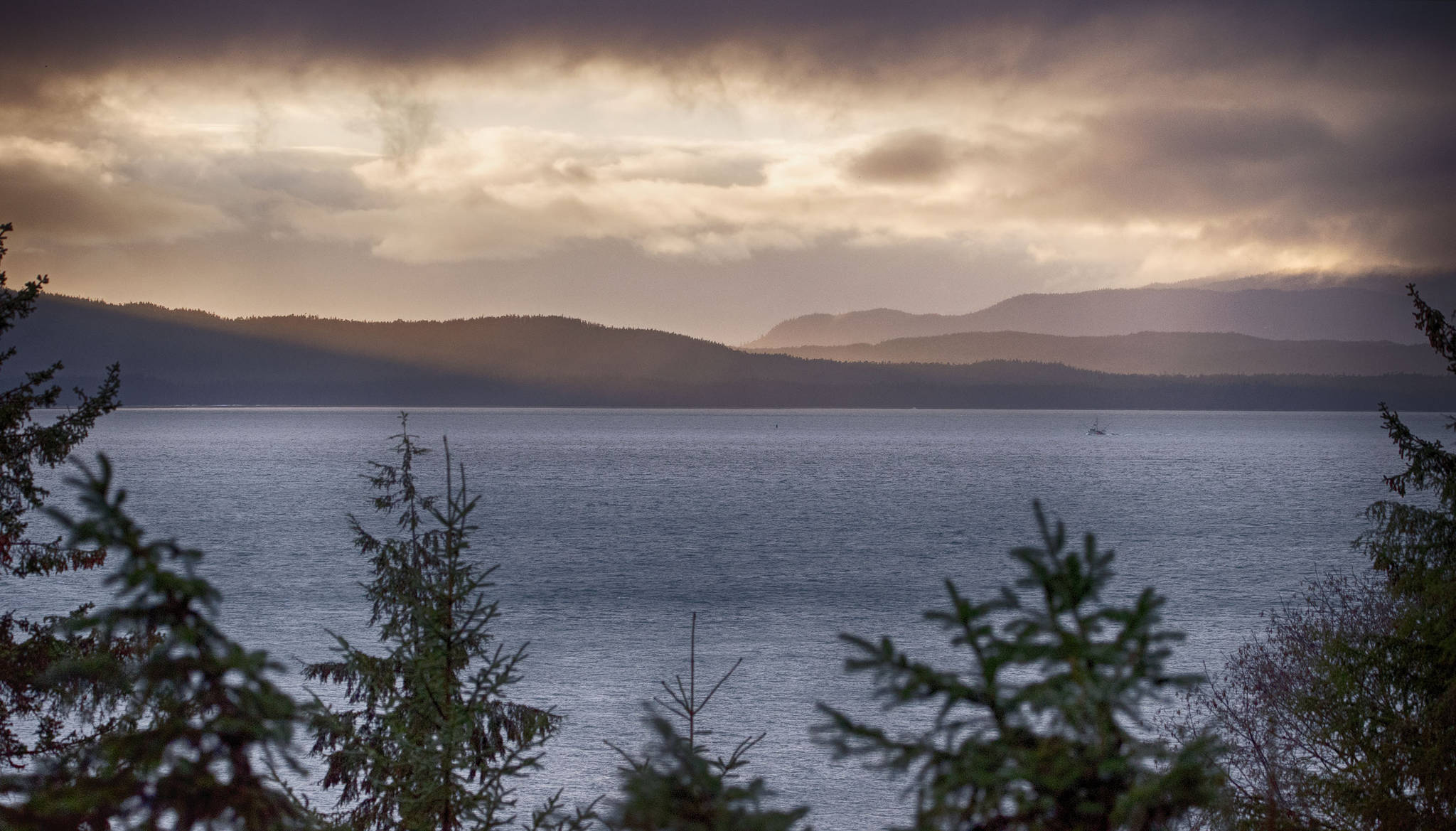 This photo shows a winter sunset with a coming storm from over Mansfield Peninsula, Admiralty Island on Dec. 4. (Courtesy Photo / Kenneth Gill, gillfoto)