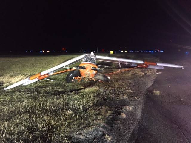Courtesy photo / CCFR
Capital City Fire/Rescue responded Wednesday after a personal aircraft was destroyed by high winds while taxiing at Juneau International Airport.
