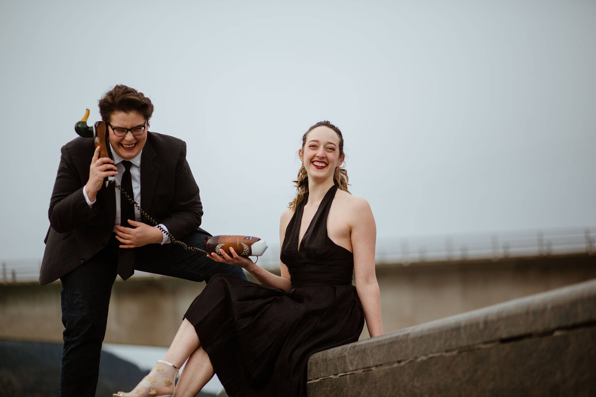 Kelsey Riker and Taylor Vidic are co-producers of the upcoming variety show “From Juneau With Love.” The show will livestream on Friday, Dec. 18. (Courtesy Photo / Sydney Akagi)
