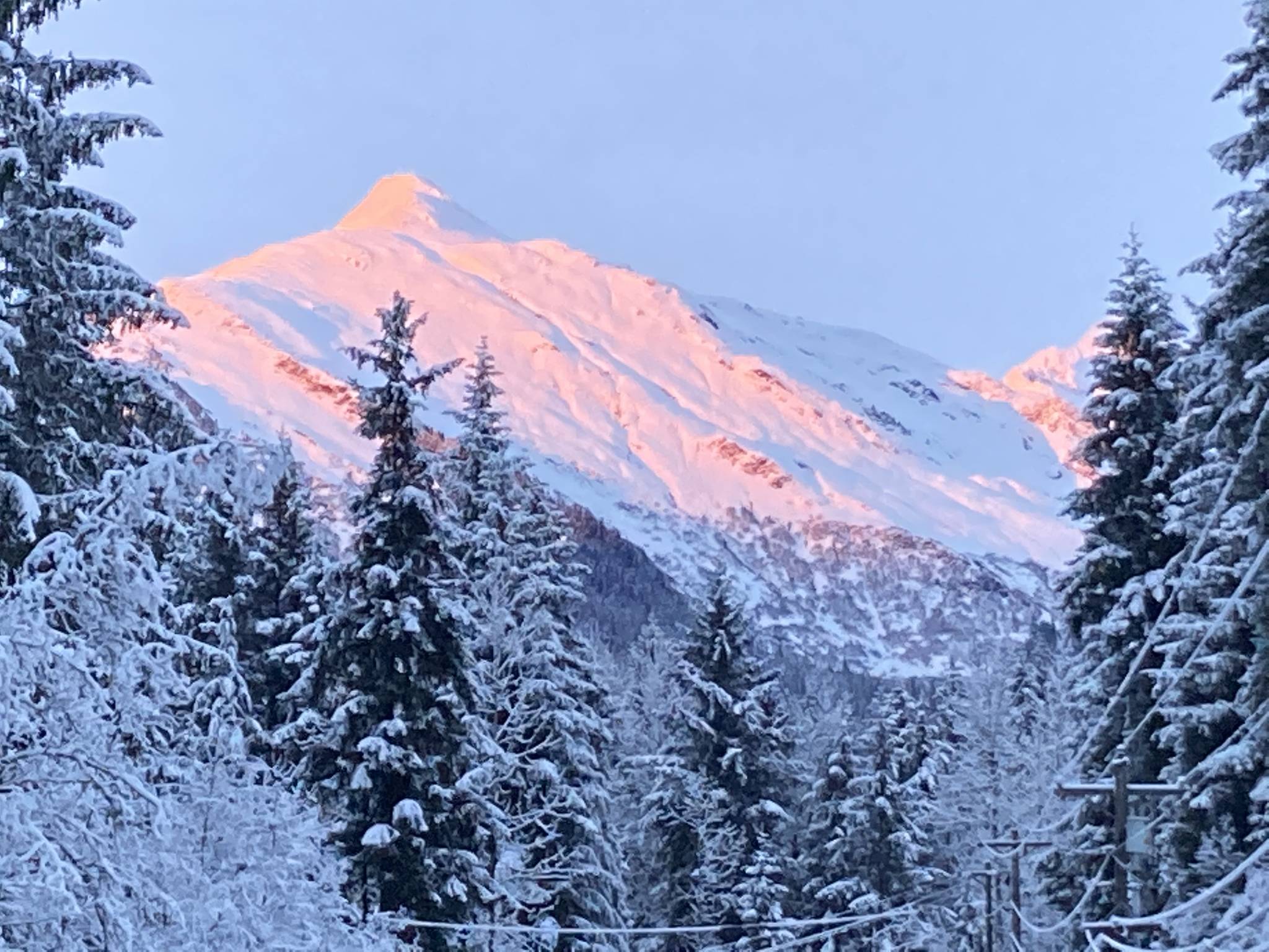 Mount McGinnis glows in the afternoon light on Dec. 13. (Courtesy Photo / Deborah Rudis)