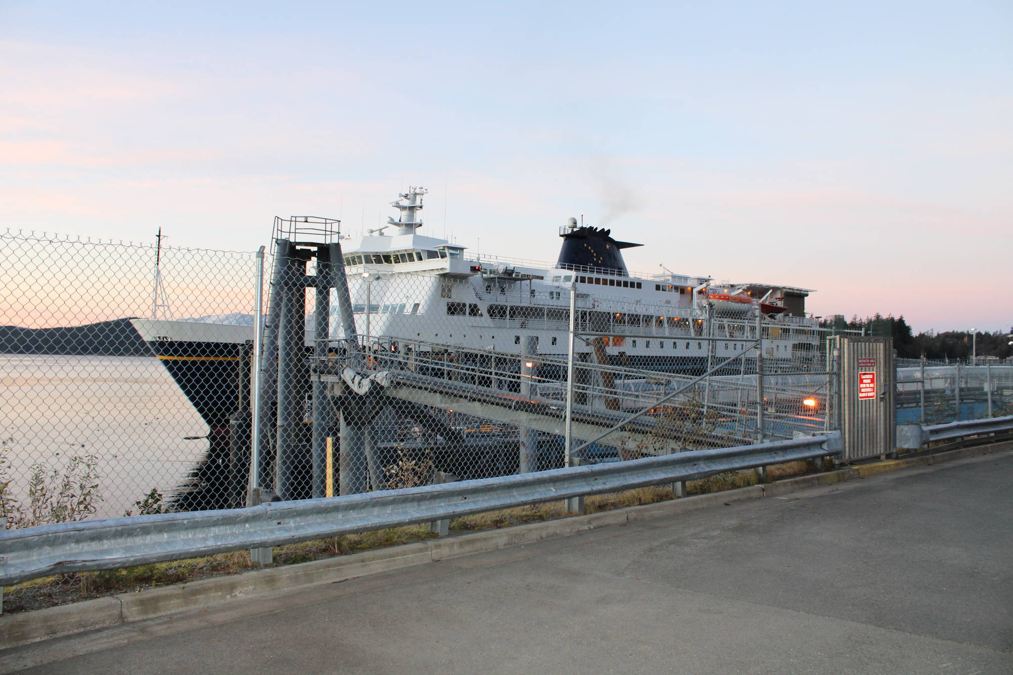 This October photo shows the MV Kennicott at the Auke Bay Ferry Terminal. The ferry's schedule has been changed due to predicted storms. (Ben Hohenstatt / Juneau Empire File)