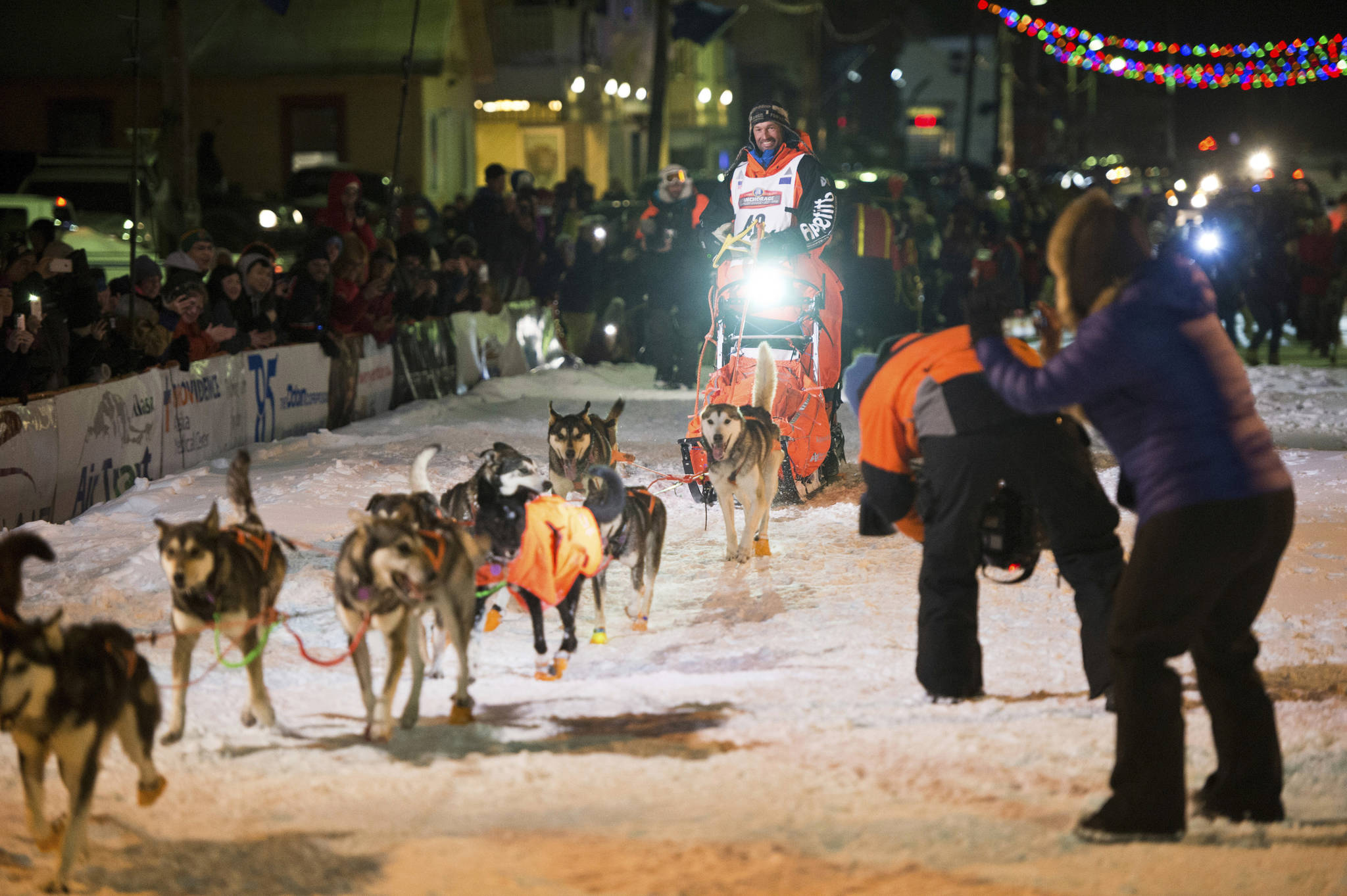 Thomas Waerner, of Norway, arrives in Nome in March to win the Iditarod Trail Sled Dog Race. The 2021 Iditarod Trail Sled Dog Race will be about 140 miles shorter than normal as a result of complications stemming from the coronavirus pandemic, race officials announced Friday, Dec. 18, 2020. The teams will no longer embark on a 1,000-mile (1,609-kilometer) journey to Nome but instead will take a roughly 860-mile (1,384-kilometer) loop that starts and ends in Willow. (Marc Lester / Anchorage Daily News)