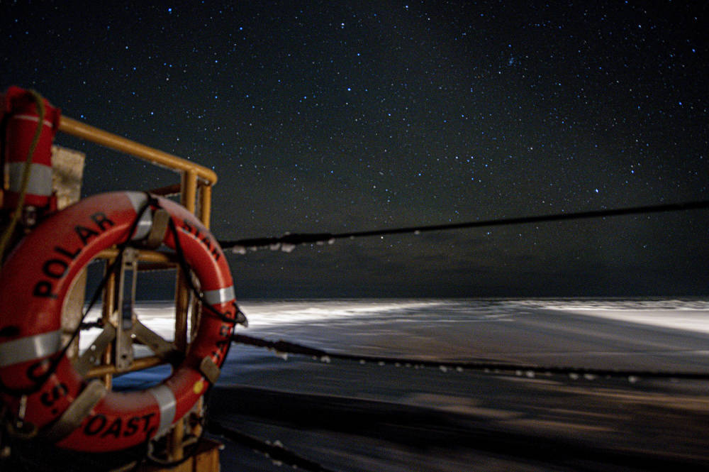 The Coast Guard Cutter Polar Star, underway in the Arctic Ocean, Monday, Dec. 21, 2020. The icebreaker is supporting an increasingly prioritized mission in the region, according the the Coast Guard. (Petty Officer 1st Class Cynthia Oldham / USCG)