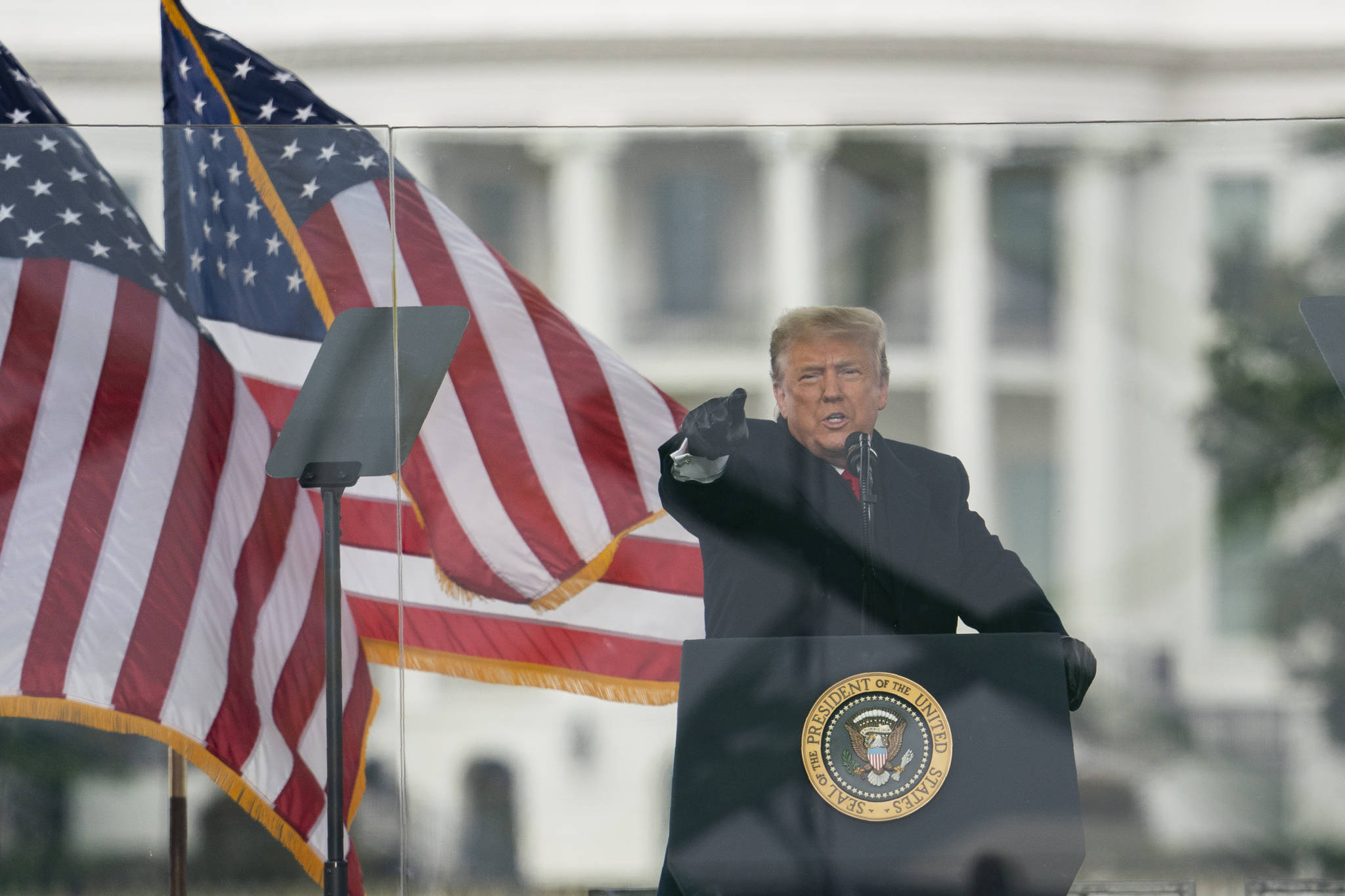 President Donald Trump speaks during a rally protesting the electoral college certification of Joe Biden as President, Wednesday, Jan. 6, 2021, in Washington. (AP Photo / Evan Vucci)