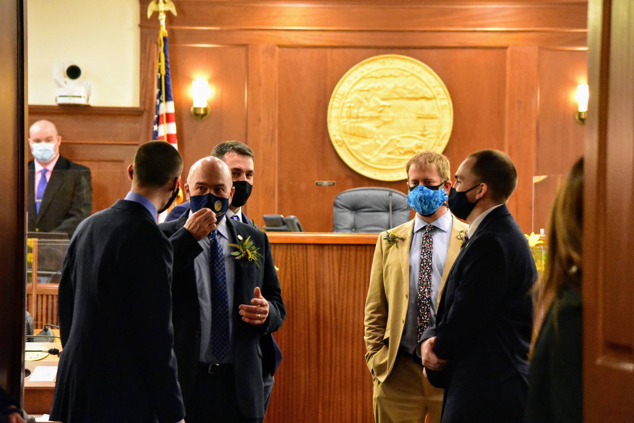 House members await the start of the new session on Tuesday, Jan. 19, 2021. (Peter Segall / Juneau Empire)