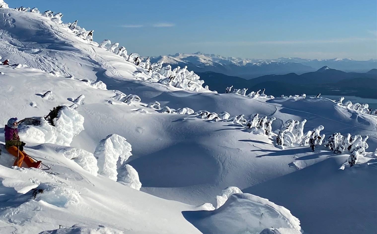 This photo shows the top of the ridge at Eaglecrest looking south towards Seymour canal on Jan. 31. (Courtesy Photo / Ben Ng and KD Magnum)