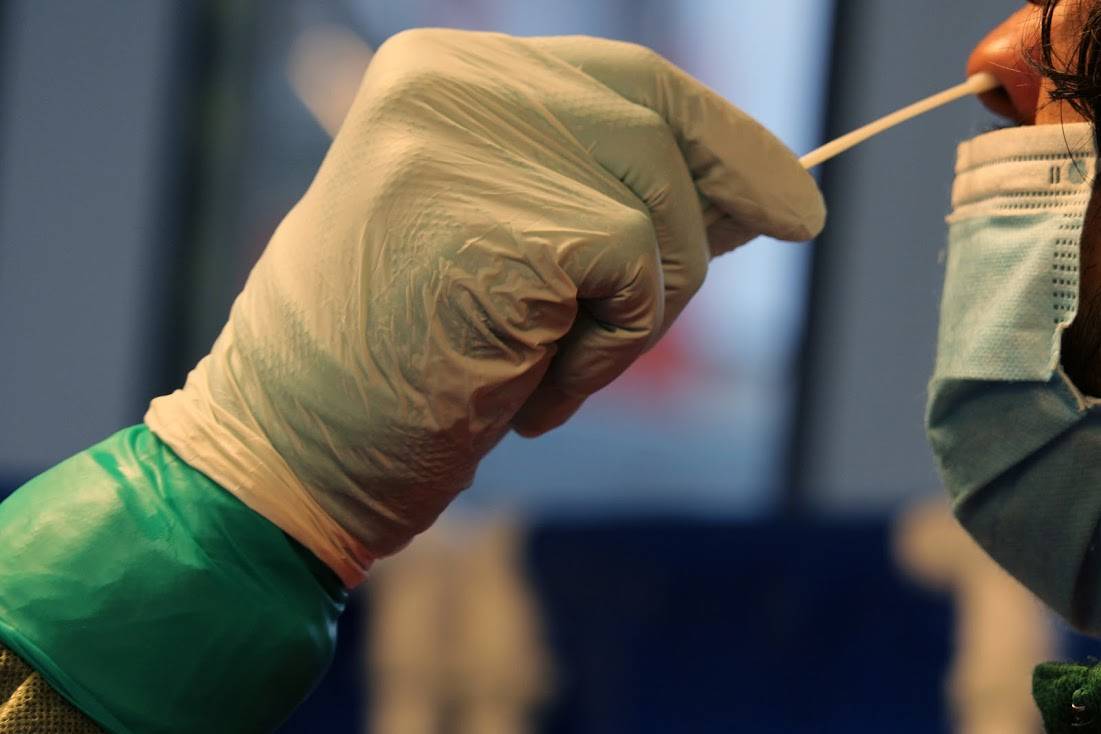 Despite the expiration of a statewide emergency declaration, COVID-19 testing remains available at the Juneau airport. Travelers into the capital city must show proof of a negative test or test at the airport after travel, based on local ordinance. Also, travelers must practice strict social distancing for five days after arriving in town. (Ben Hohenstatt / Juneau Empire File)