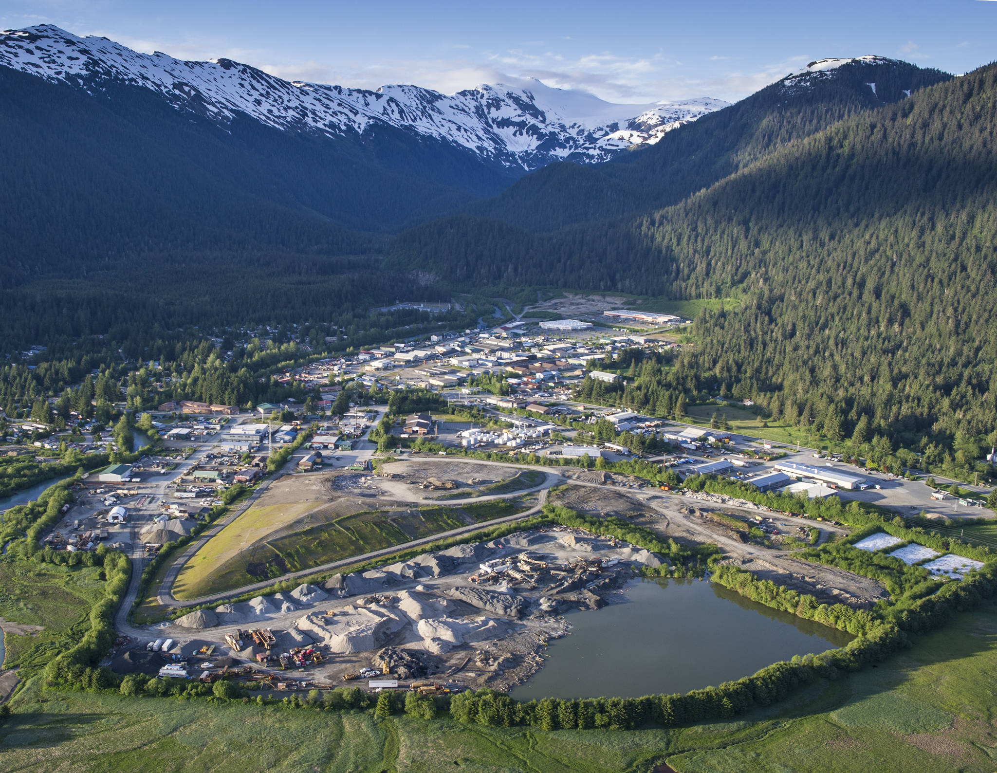 Juneau’s Capitol Disposal Landfill, seen in this June 2013 photo, sits in the middle of the industrial Lemon Creek district. Recent complaints about odors coming from the location prompted the city to discuss this issue at their Monday night Committee of the Whole meeting. Private ownership of trash collection and the landfill mean the city has limited options for action. (Michael Penn / Juneau Empire File)