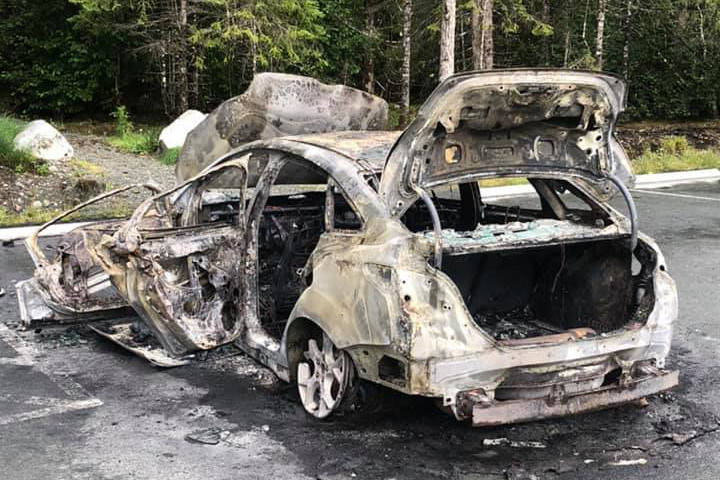 Two women were indicted Thursday for the arson of vehicle near Skater’s Cabin that occurred on Aug. 5, 2020. (Courtesy photo / CCFR)