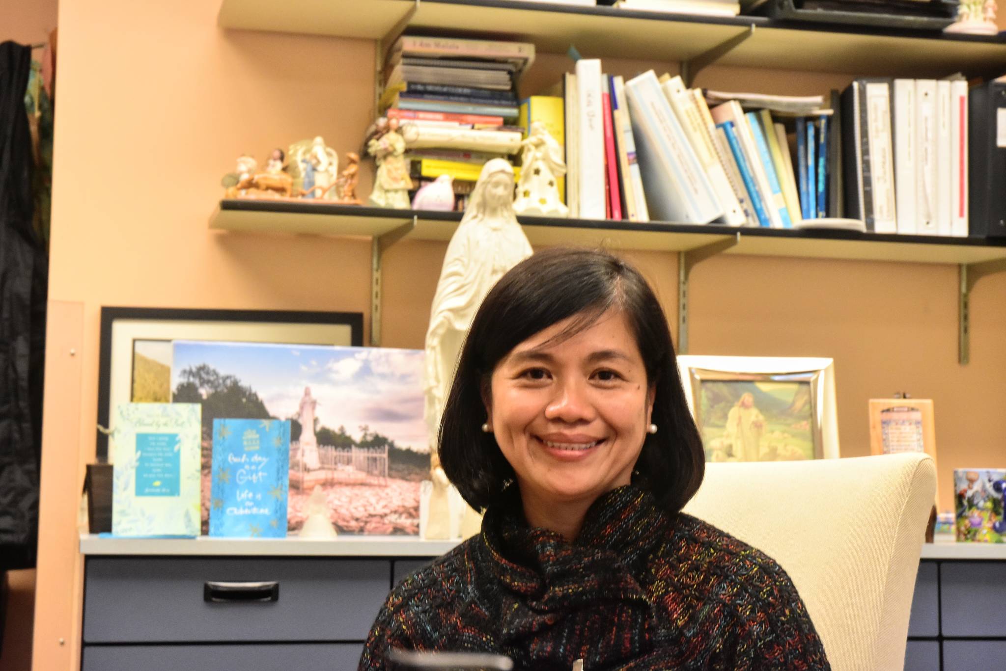 Juneau Pioneer Home Administrator Gina Del Rosario, was in her office on Thursday, April 29, 2021, but her bags were literally packed. Del Rosario is retiring soon and a replacement has not yet been named. (Peter Segall / Juneau Empire)