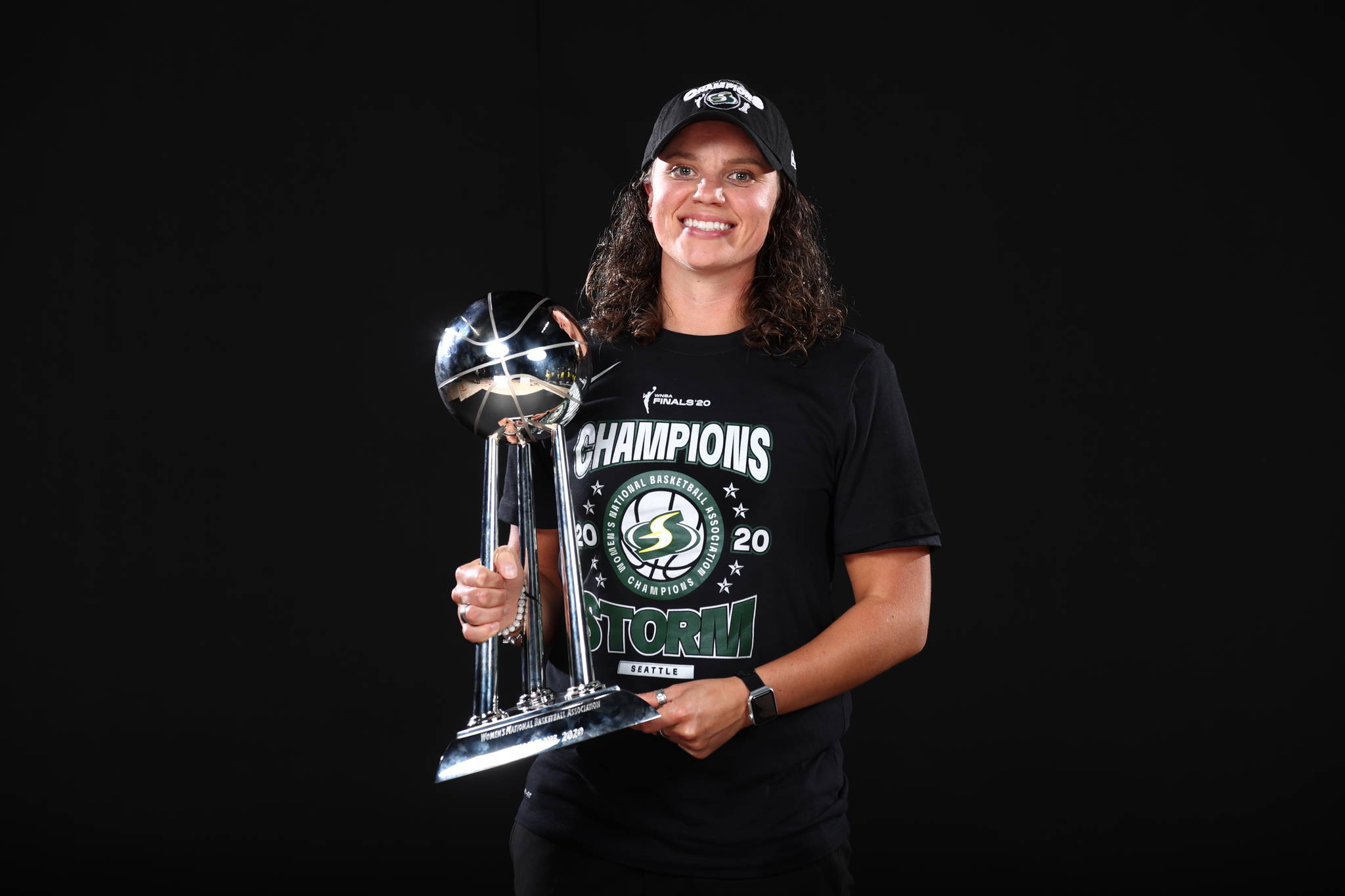 Ned Dishman/NBAE via Getty Images 
Talisa Rhea, shown here on October 6, 2020 after the Seattle Storm won the WNBA championships, has been promoted to general manager of the team.