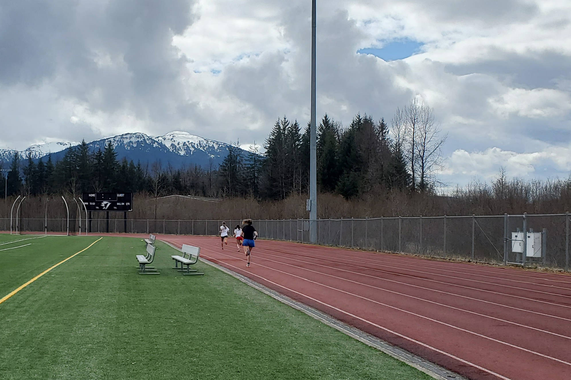 The Juneau-Douglas High School: Yadaa.at Kalé and Thunder Mountain High School track teams held a meet at TMHS on April 30, 2021 as the track season gets going. (Courtesy photo / Dwayne Duskin)