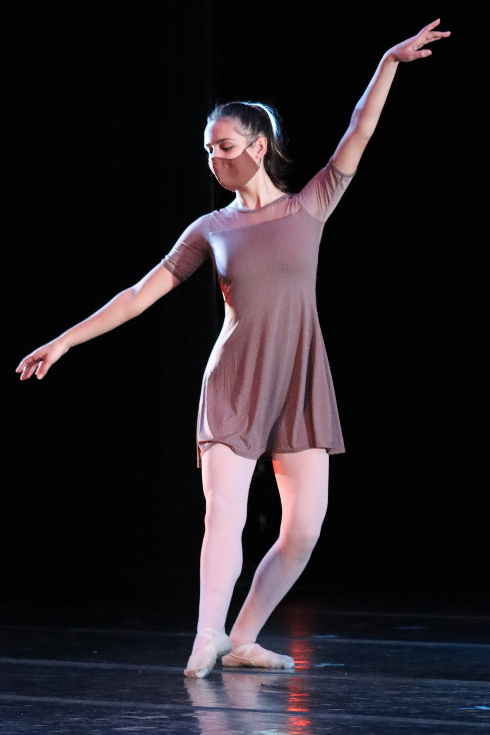 Lauryn Campos rehearses in “Blurred Visions” ahead of Juneau Dance Theatre’s “Spring Showcase.” “Blurred Visions” is collaboration between JDT alum Anna McDowell and Orpheus Project artistic director William Todd Hunt. (Ben Hohenstatt / Juneau Empire)