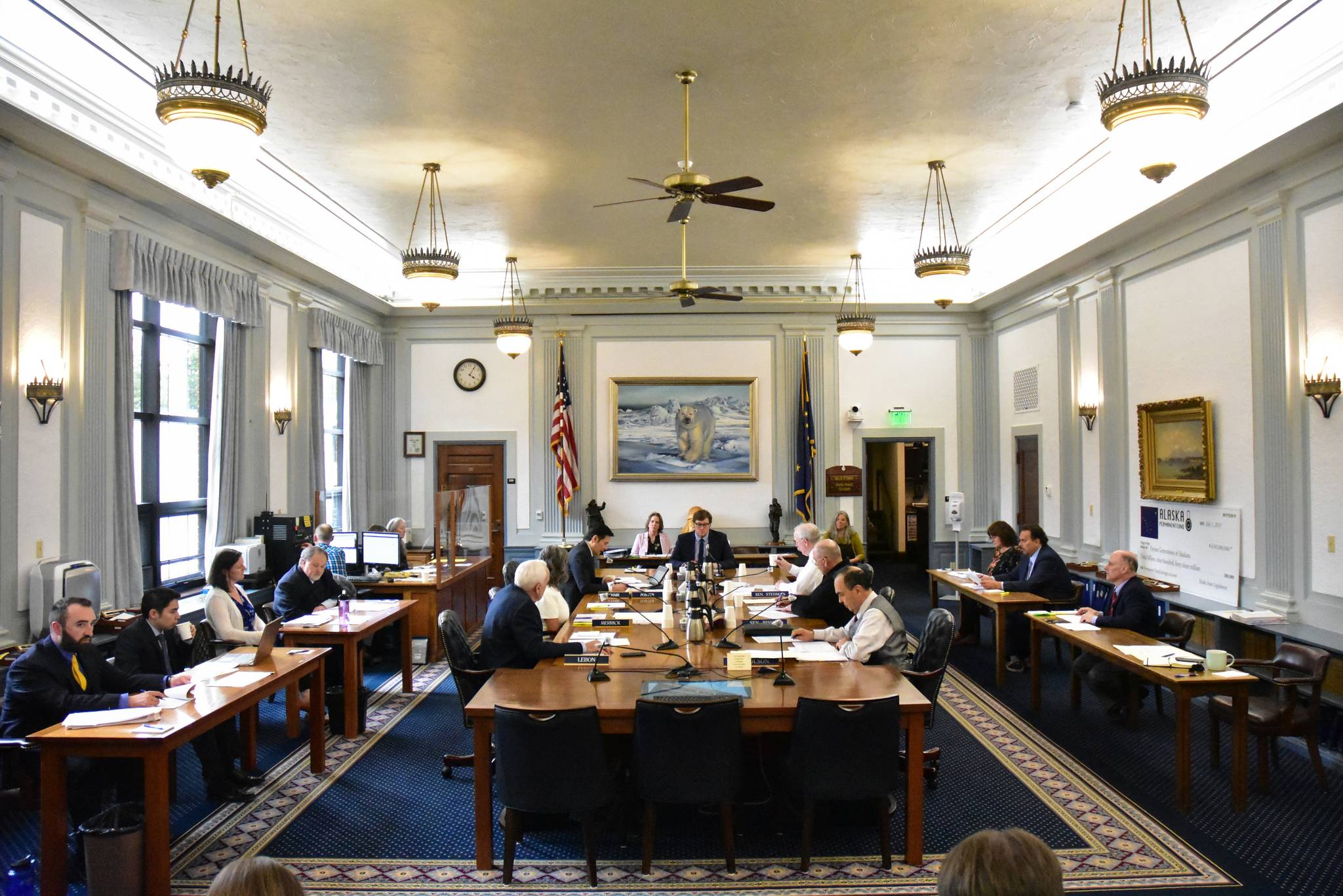 Members of a bicameral conference committee of lawmakers, seen here at their first meeting on Wednesday, May 26, 2021, met again Thursday to negotiate the final version of the state’s budget. (Peter Segall / Juneau Empire)