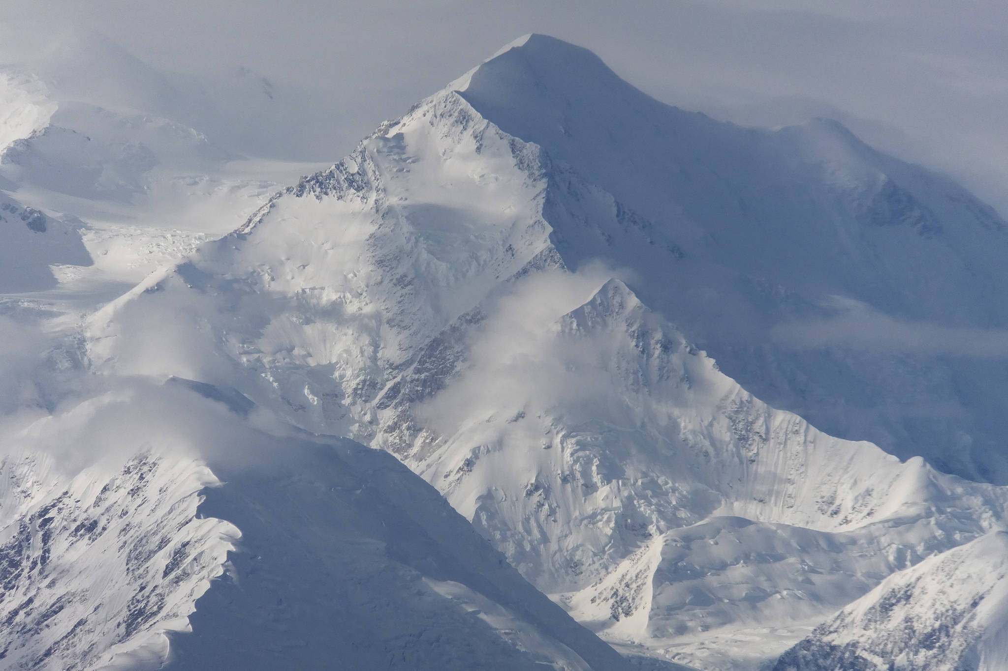 This photo shows a view of one of the faces of North America’s tallest peak, then-named Mount McKinley, in Denali National Park and Preserve, Alaska. Rangers who keep an eye on North America’s highest mountain peak say they are seeing impatient and inexperienced climbers take more risks and put their lives and other climbers in danger In 2021. (AP Photo / Becky Bohrer)