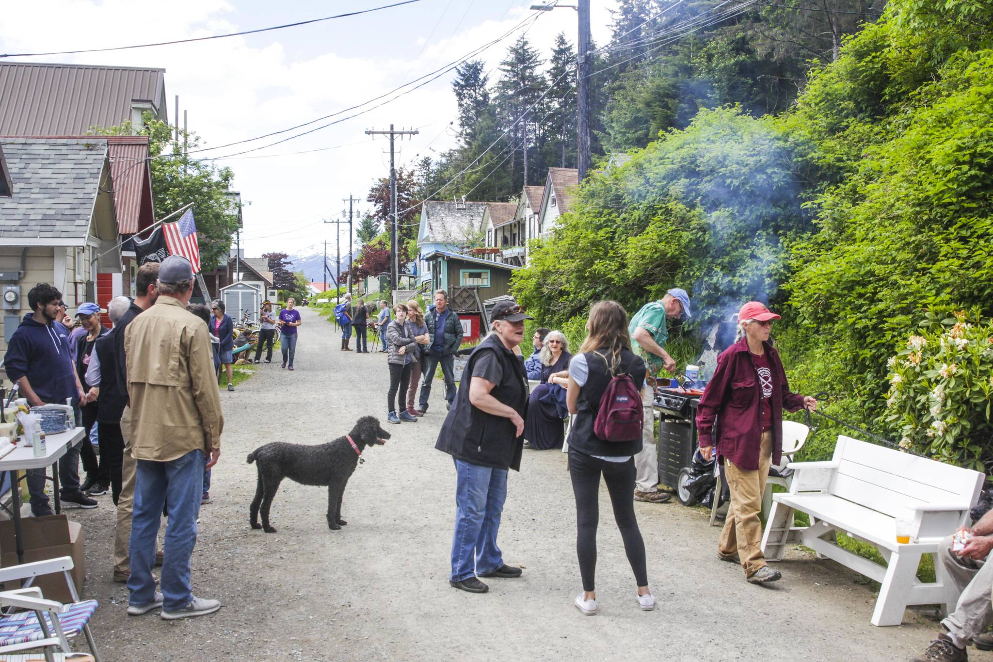 Alaska Seaplanes held a cookout in Tenakee Springs on June 9, 2021, to celebrate the debut of a new seaplane in their fleet in one of the communities that aircraft will serve. (Michael S. Lockett / Juneau Empire)