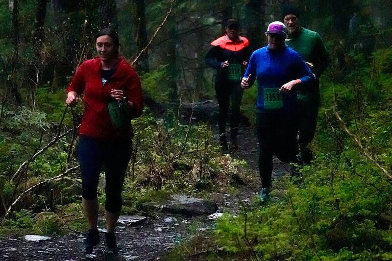 Runners participate in the Treadwell Ditch Trail 10k on May 29, 2021. (Courtesy photo / Juneau Trail and Road Runners)