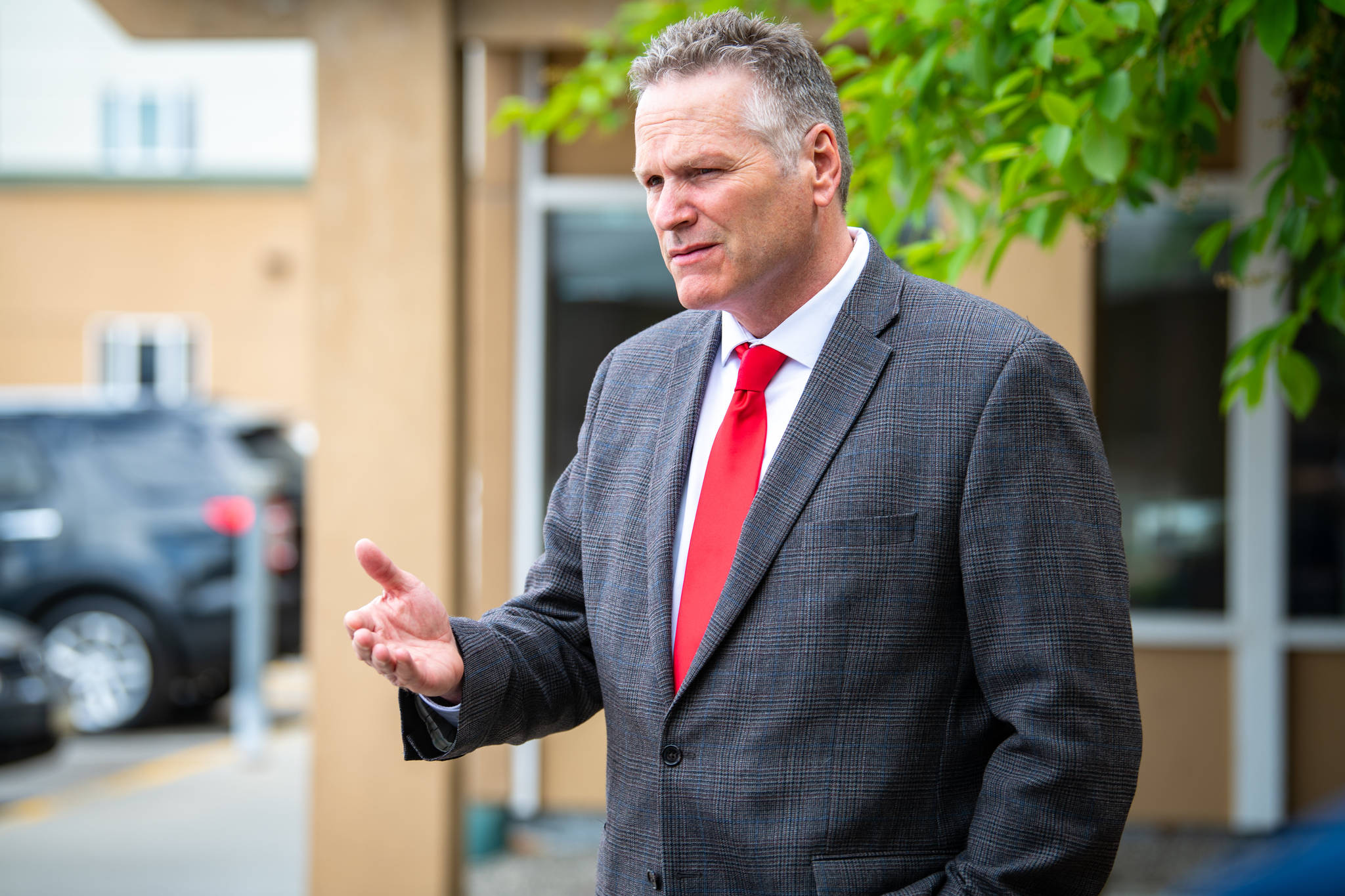 This June 10 photo shows Gov. Mike Dunleavy. The governor is holding a news conference on Thursday to address the spending plan recently passed by the Legislature. (Courtesy Photo / Office of Gov. Mike Dunleavy)