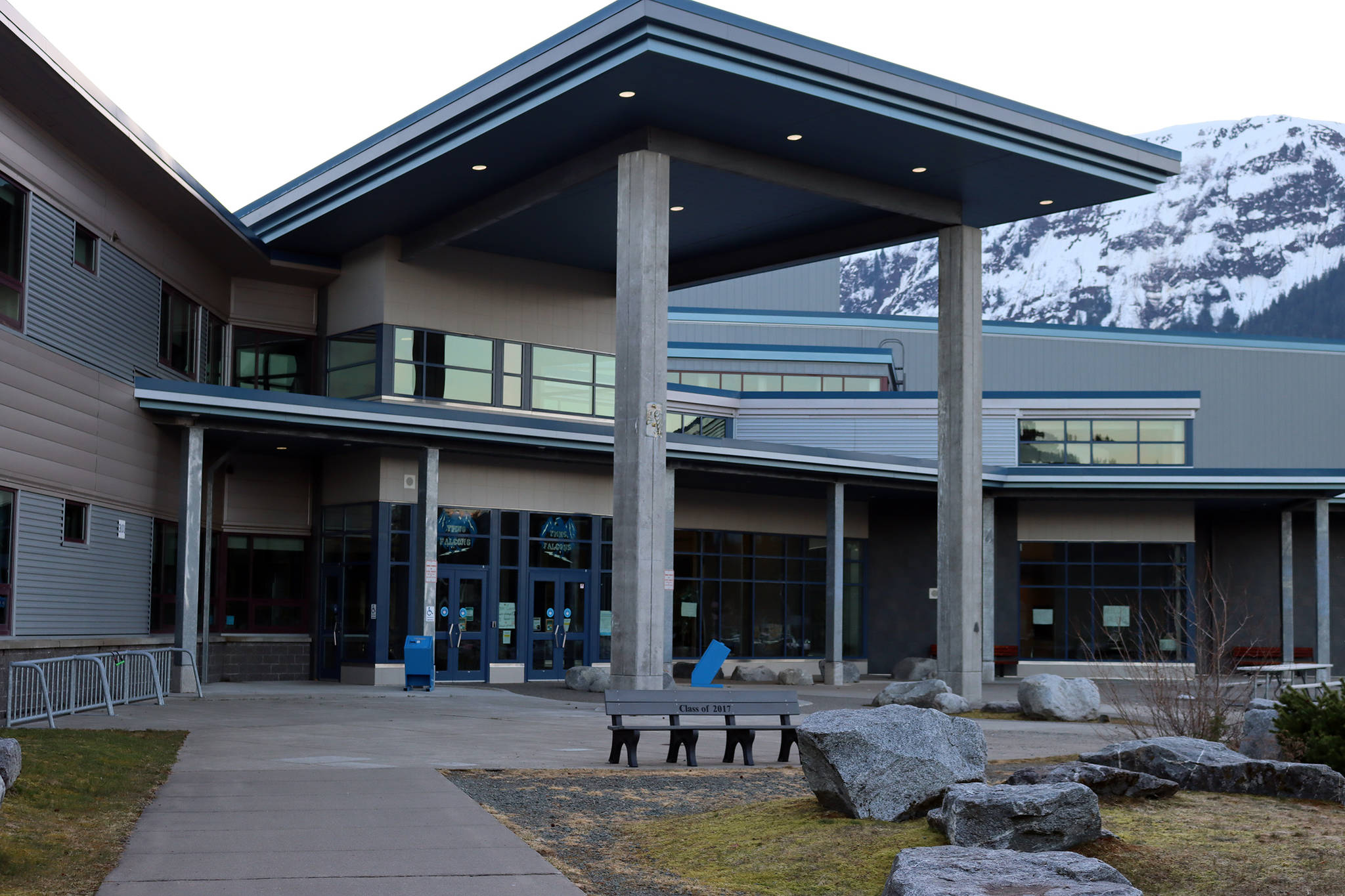 Thunder Mountain High School on April 18, 2021. When school resumes in August, Juneau teacher Kelly Stewart will be the interim assistant principal, district officials announced on Friday. (Ben Hohenstatt / Juneau Empire)