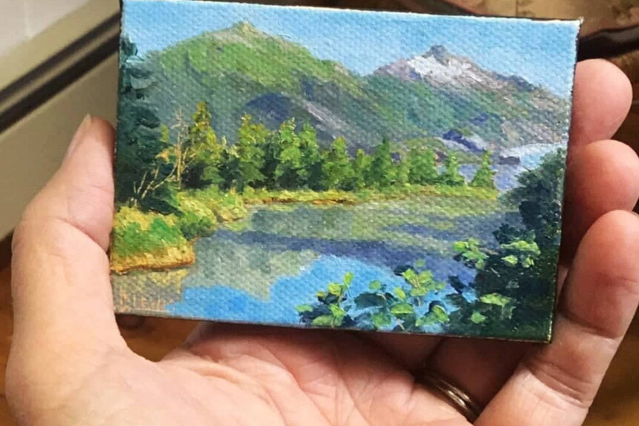 Artwork by Christine Lewis, like the the painting seen here, will be featured at Juneau Artists Gallery for July. Lewis, who is this month's featured artist, will be present at the gallery for First Friday. The work will be exhibited throughout the month.  (Courtesy Photo / Christine Lewis)
