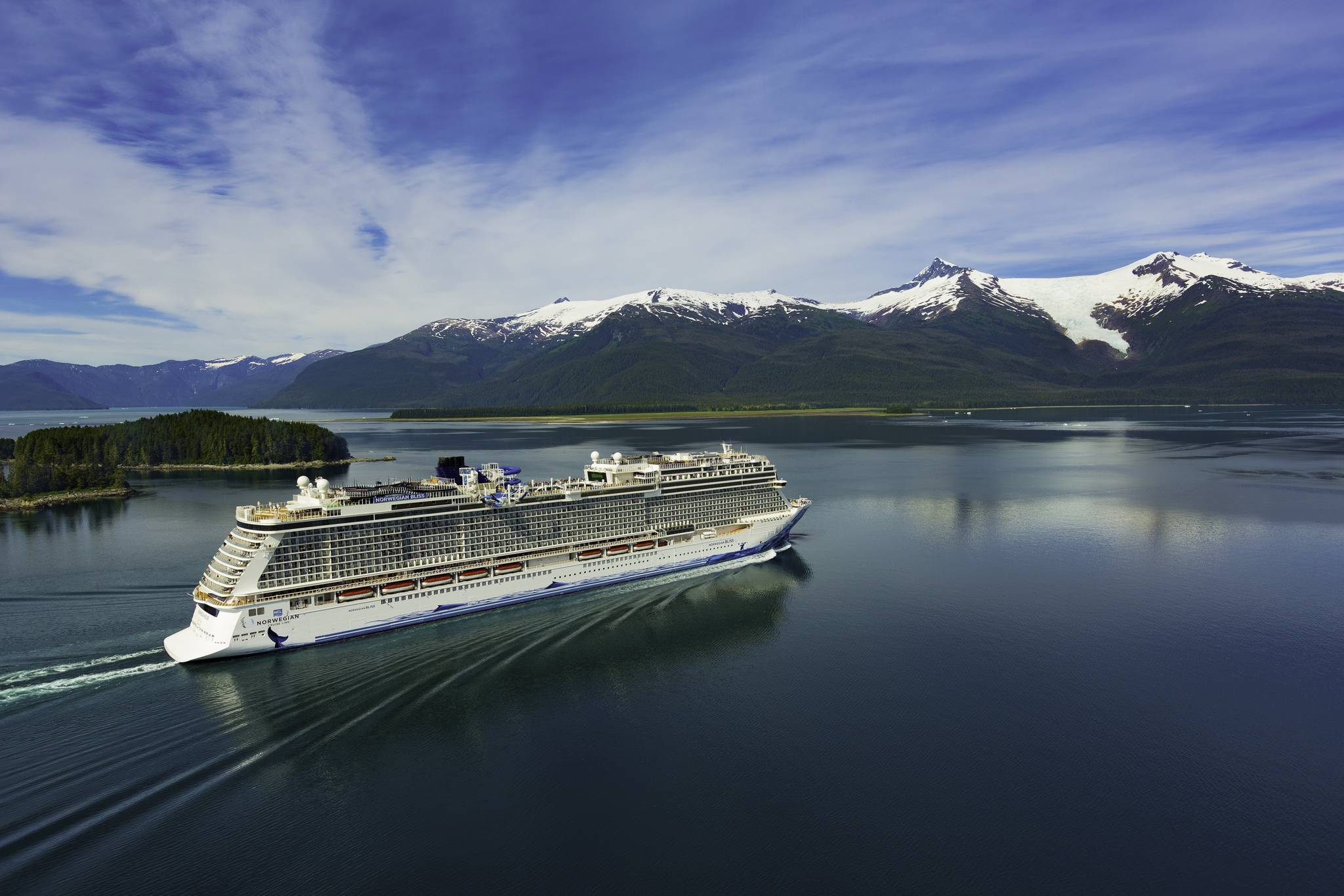 Courtesy photo / Norwegian Cruise Line 
Large cruises ships like Norwegian Cruise Line’s Norwegian Bliss, seen here near Ketchikan in this undated photo, are returning to Alaska after being shut down due to COVID-19. Trade group Cruise Lines International Association says the industry is ready to get back to business safely.