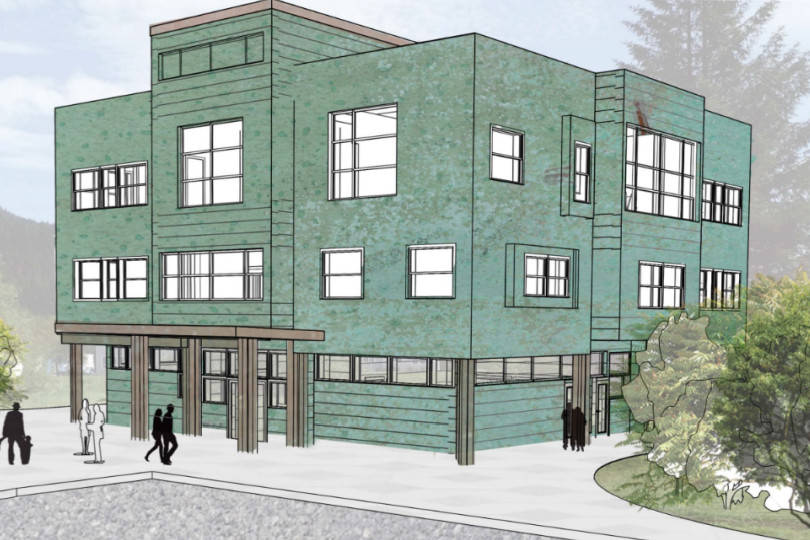 The Teal Street Center, shown here in concept, is a combined social services hub located next to the new Glory Hall and expected to break ground this autumn. (Courtesy art / United Human Services)