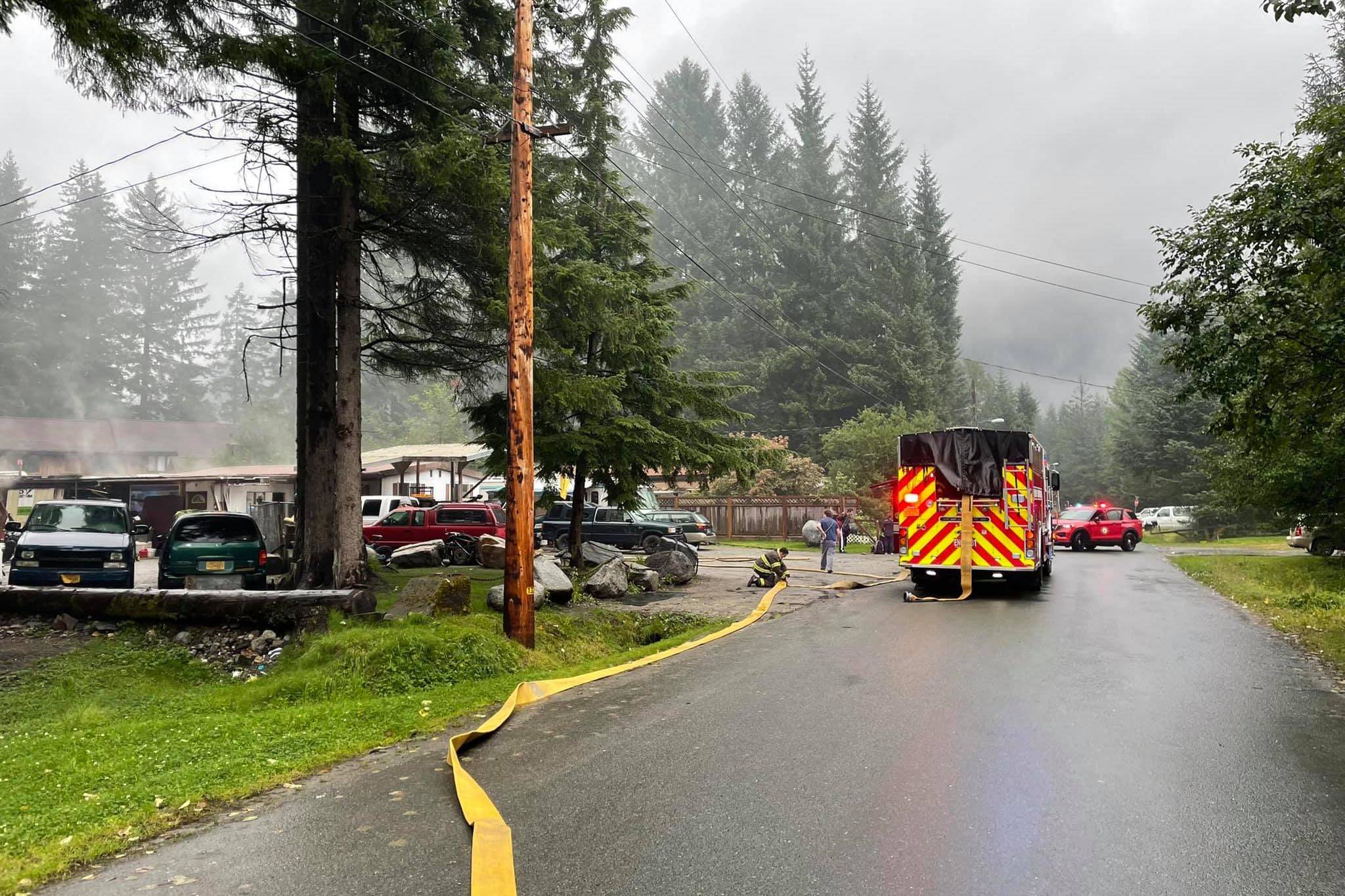 Capital City Fire/Rescue extinguished a fire at a residence in the Mendenhall Valley caused by a space heater igniting combustible materials on Sunday, Aug. 15, 2021. (Courtesy photo /CCFR)