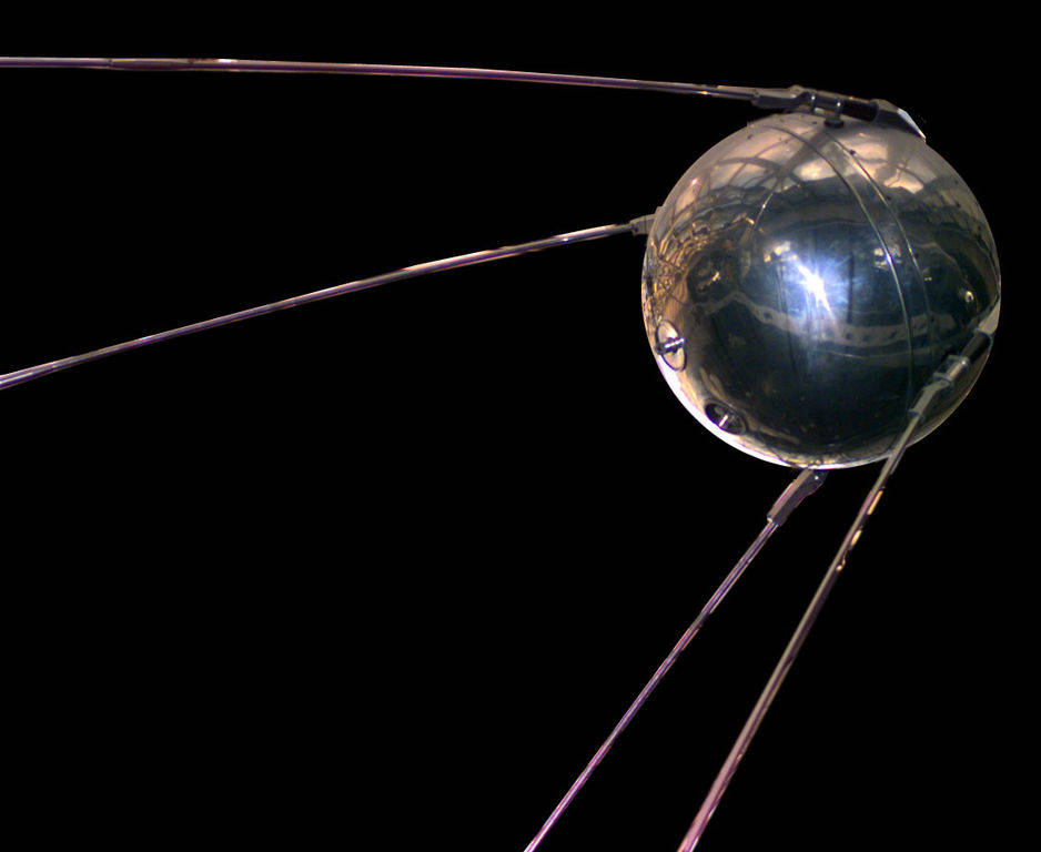 This photo shows a replica of the first human-made satellite, Sputnik 1, launched by the Russians in 1957 at the start of the Space Age. This replica is in the National Air and Space Museum. (Courtesy Photo / NASA)