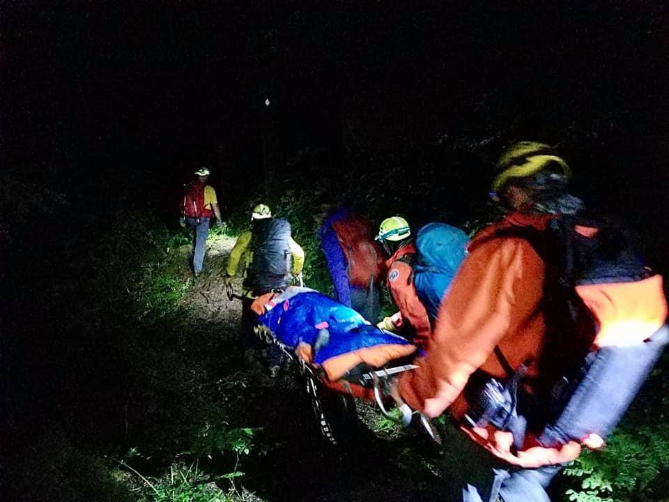 Personnel from Juneau Mountain Rescue and Capital City Fire/Rescue recovered an injured hiker on the Eagle Glacier Trail on Sunday, Aug. 29, 2021. (Courtesy photo / JMR)