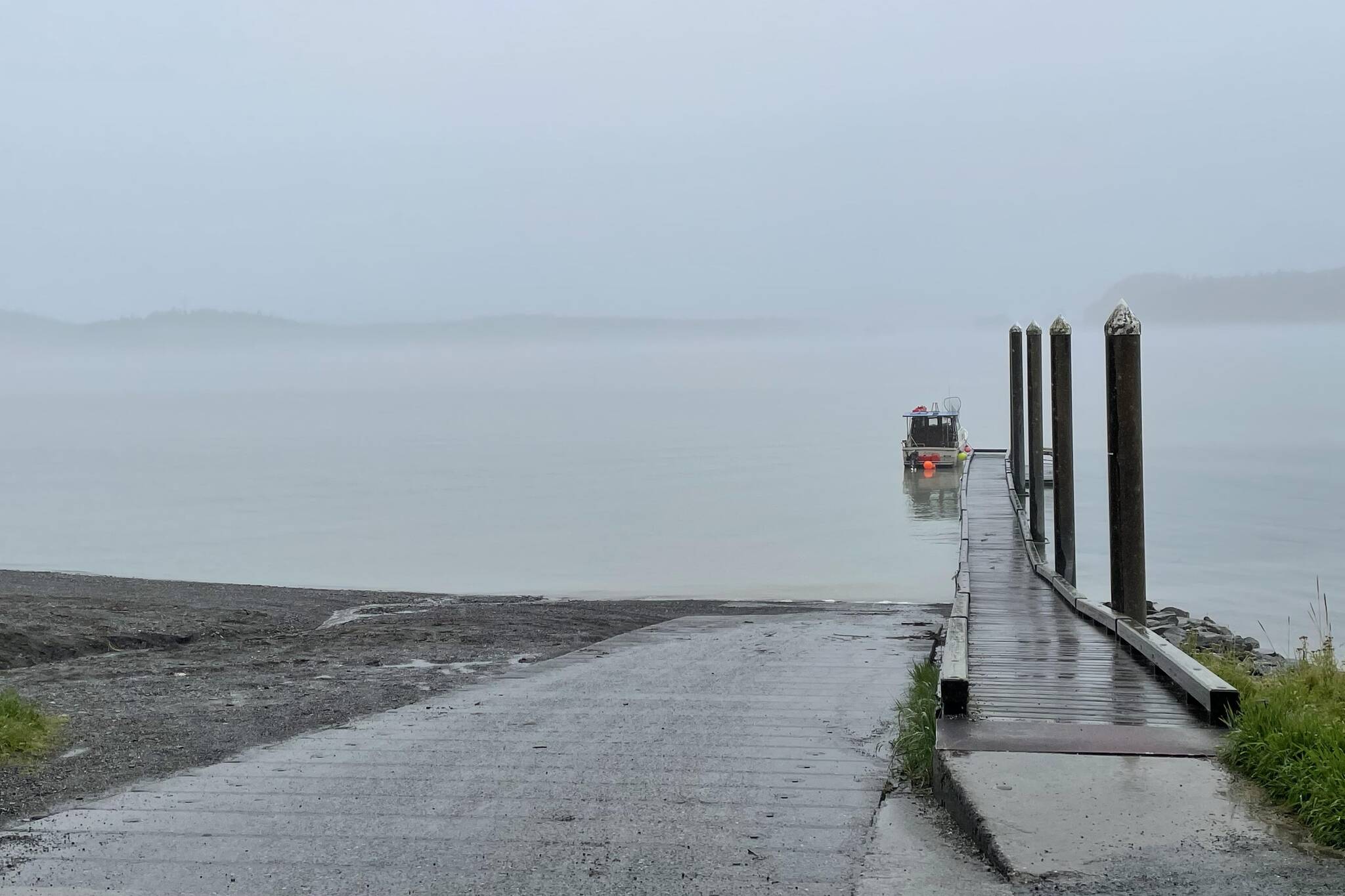 The City and Borough of Juneau's Docks and Harbors department has issued a public survey as they consider improvements to the North Douglas Boat Launch Ramp, seen here on Aug. 18, 2021. (Michael S. Lockett / Juneau Empire)