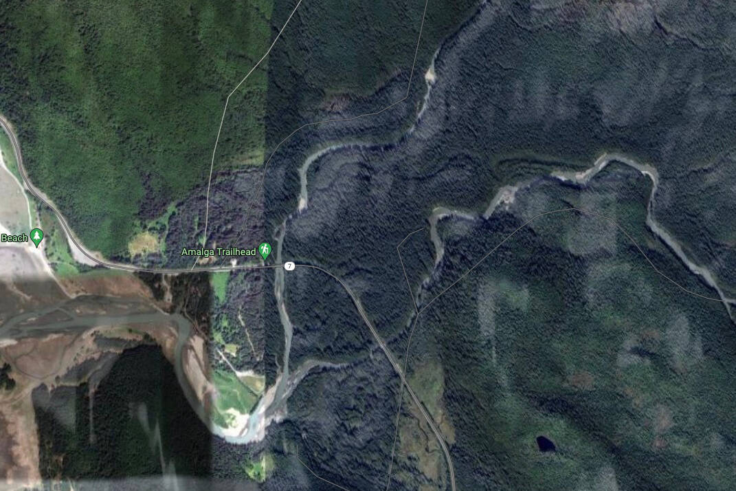 A man drowned on the Eagle River, shown in this Google Earth screenshot, while rafting on Sunday, Sept. 5, 2021. (Screenshot)