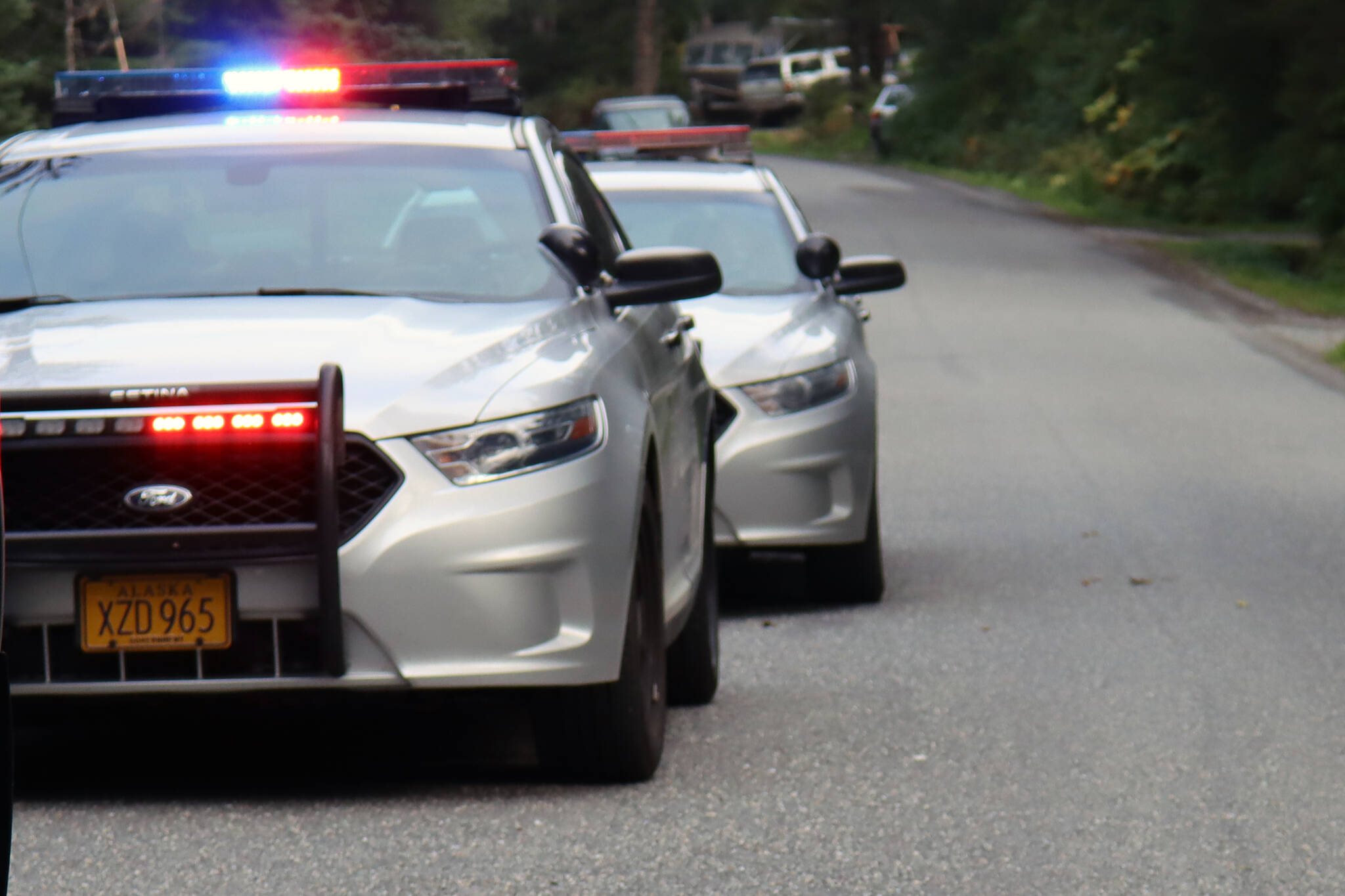 Juneau Police Department responded on Sunday afternoon to reports of gun shots on Point Lena Loop Road. (Ben Hohenstatt / Juneau Empire)