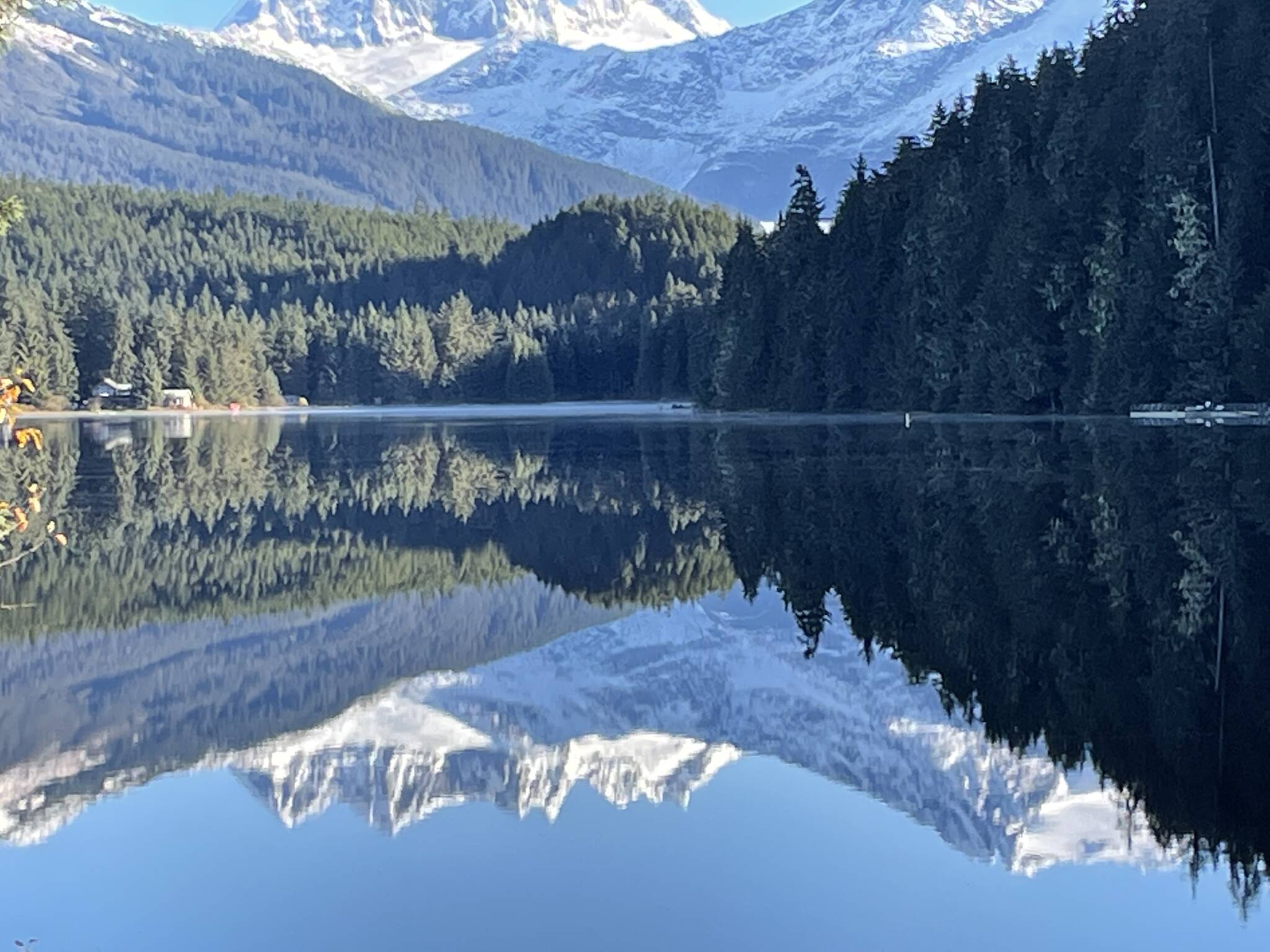 This photo shows the glacier peaks reflection off Auke Lake on Sept. 5, 2021. (Courtesy Photo / Kerry L Lindley)